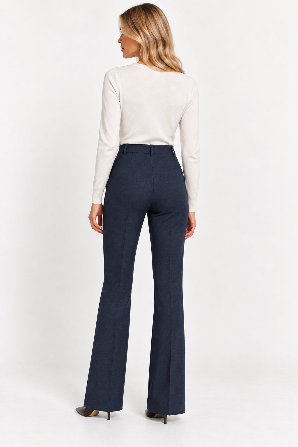 Pantalone slim fit in jersey stretch Emmflare Navy 2625786051200 007 EMME MARELLA