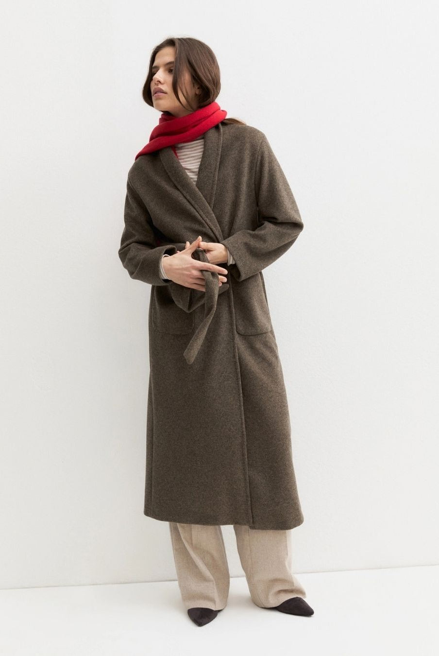 Cappotto in jersey soft Castagna 2625906012200 001 EMME MARELLA