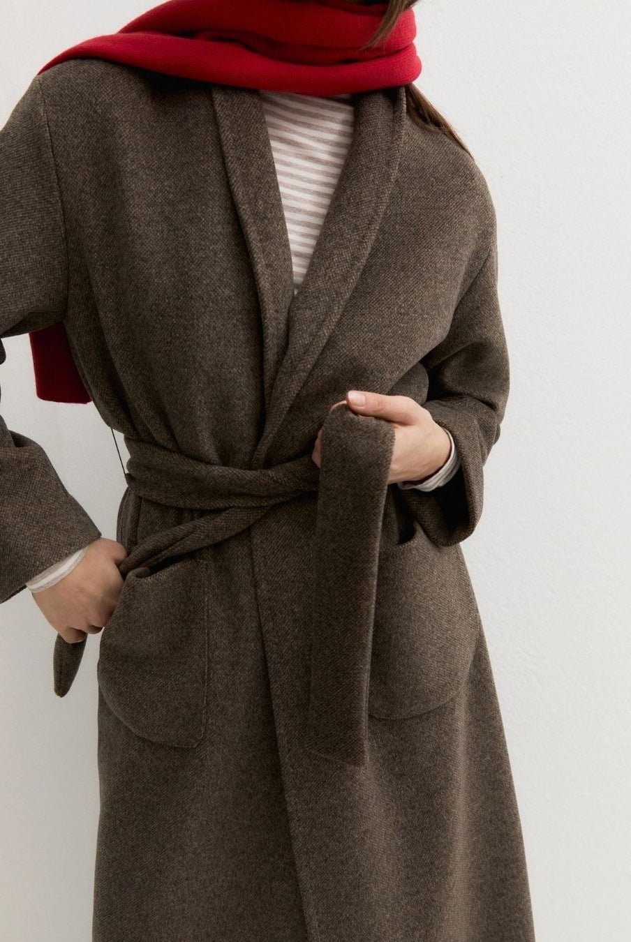 Cappotto in jersey soft Castagna 2625906012200 001 EMME MARELLA