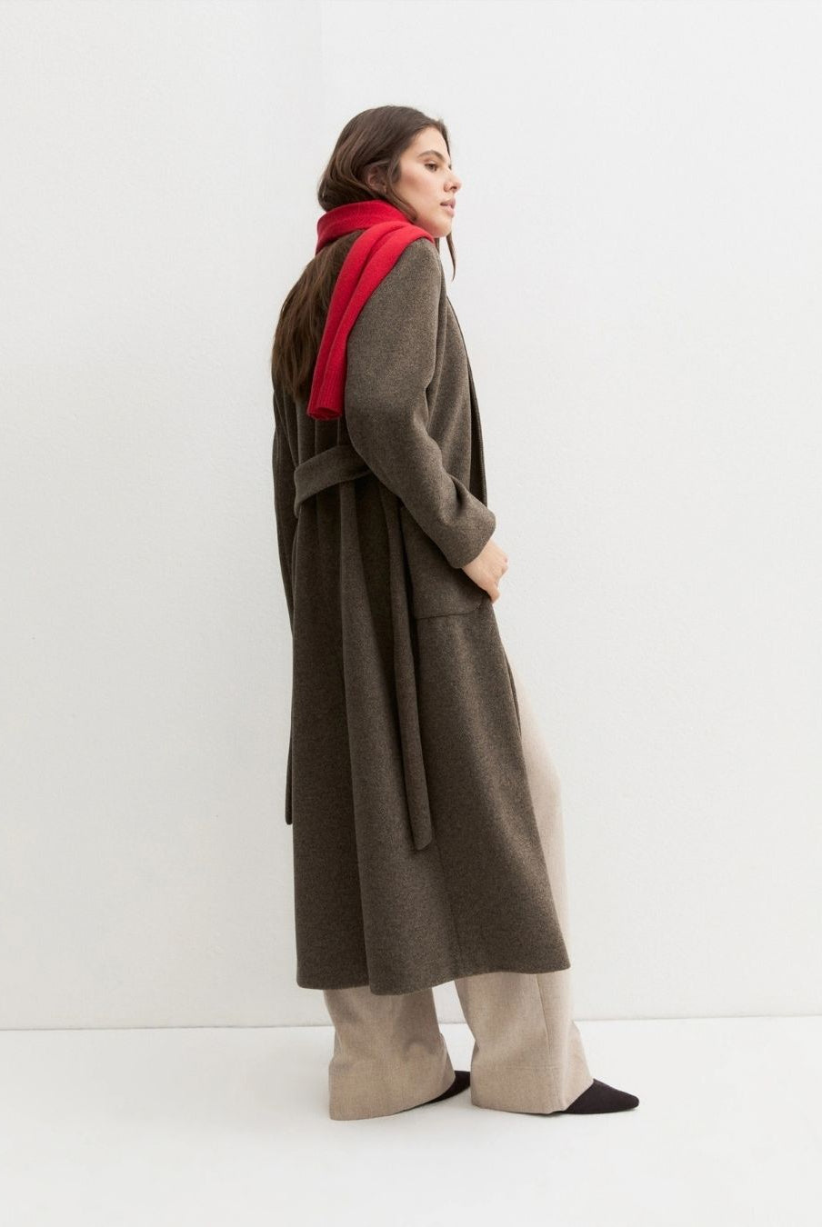 Cappotto in jersey soft Castagna 2625906012200 001 EMME MARELLA