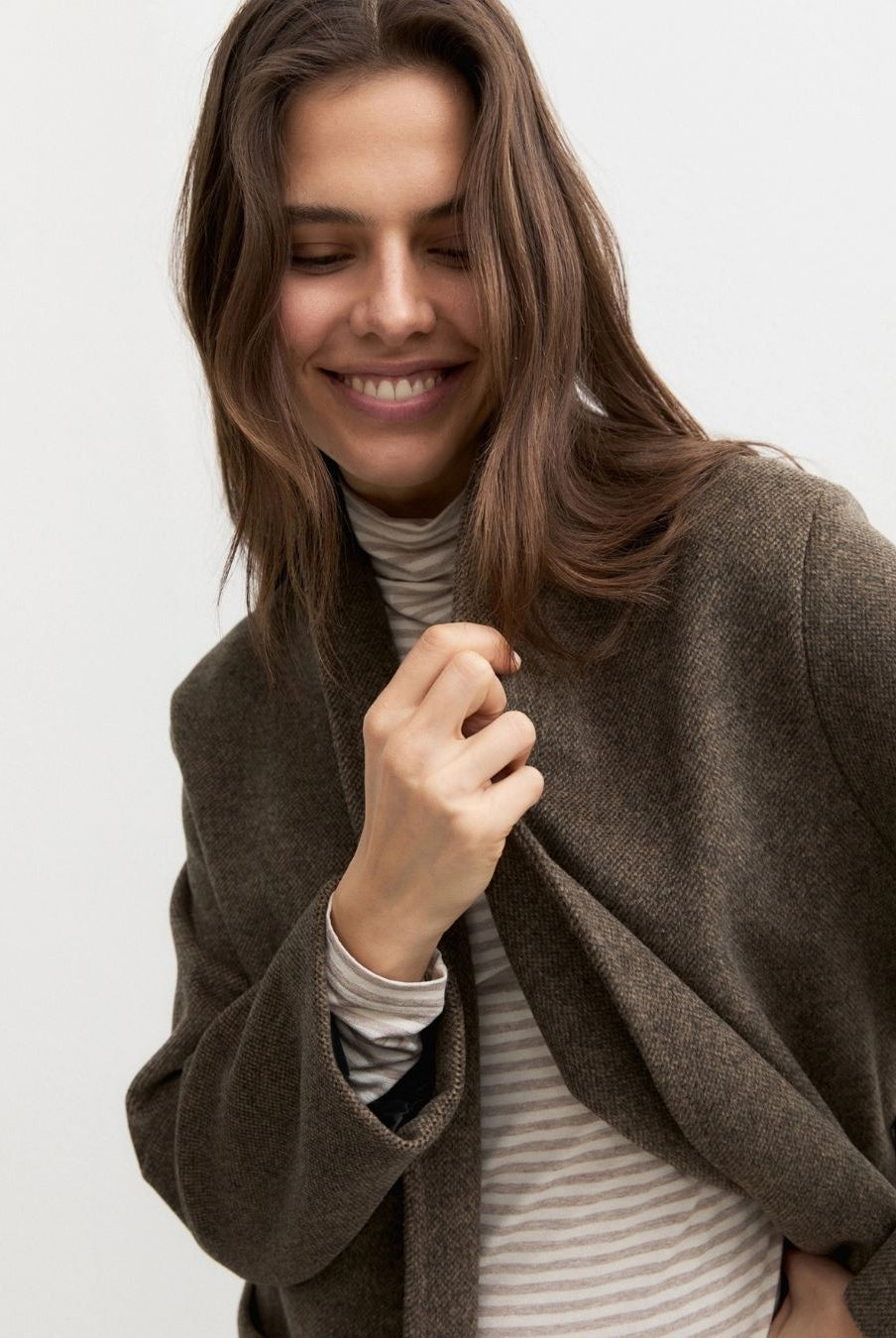 Cappotto in jersey soft Castagna 2625906012200 001 EMME MARELLA