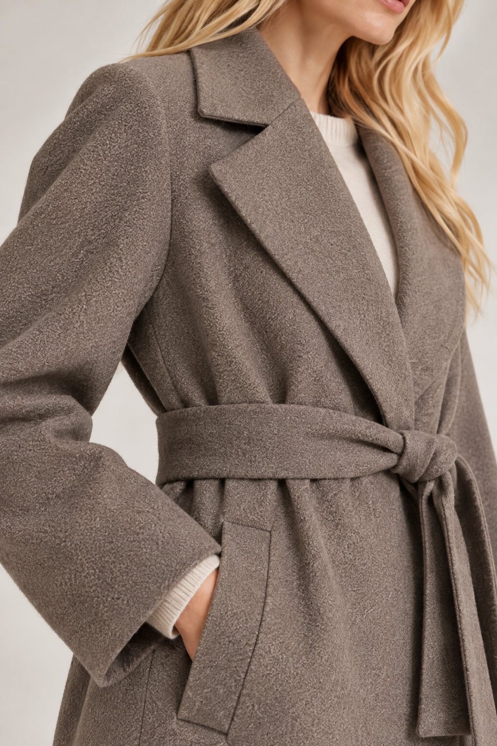Cappotto in jersey panno soft Emmboero Tortora 2625906082200 002 EMME MARELLA