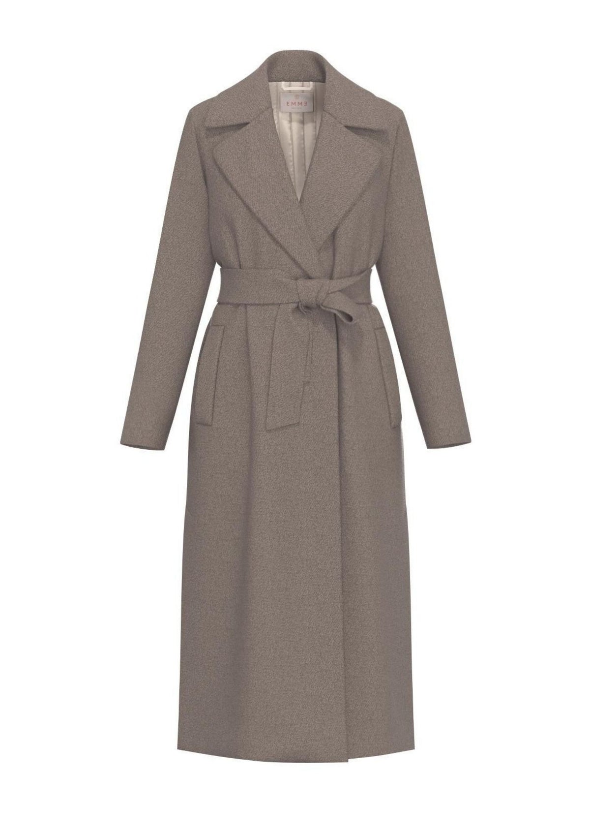 Cappotto in jersey panno soft Emmboero Tortora 2625906082200 002 EMME MARELLA