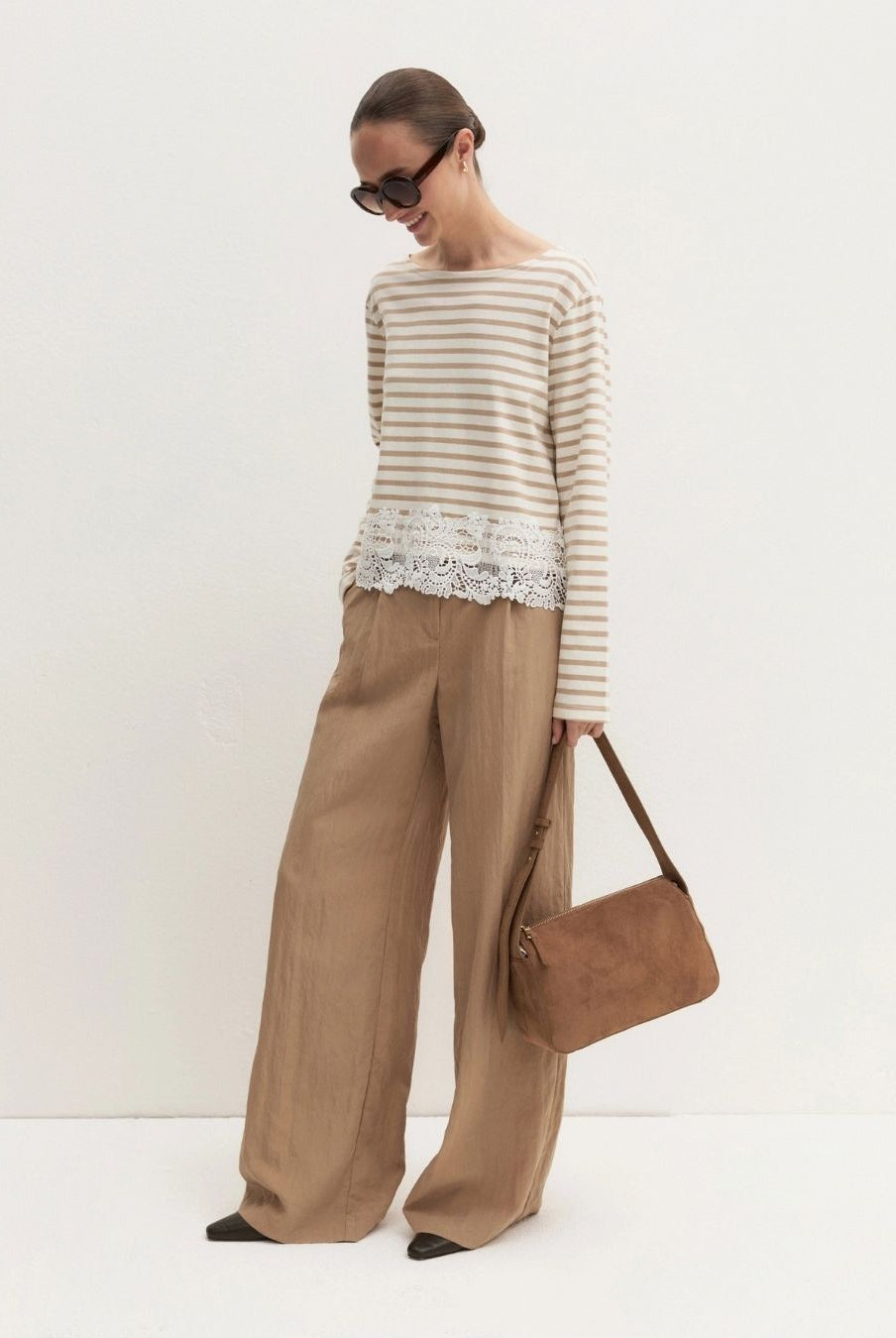T-shirt con pizzo Naturale 2625976014200 001 EMME MARELLA