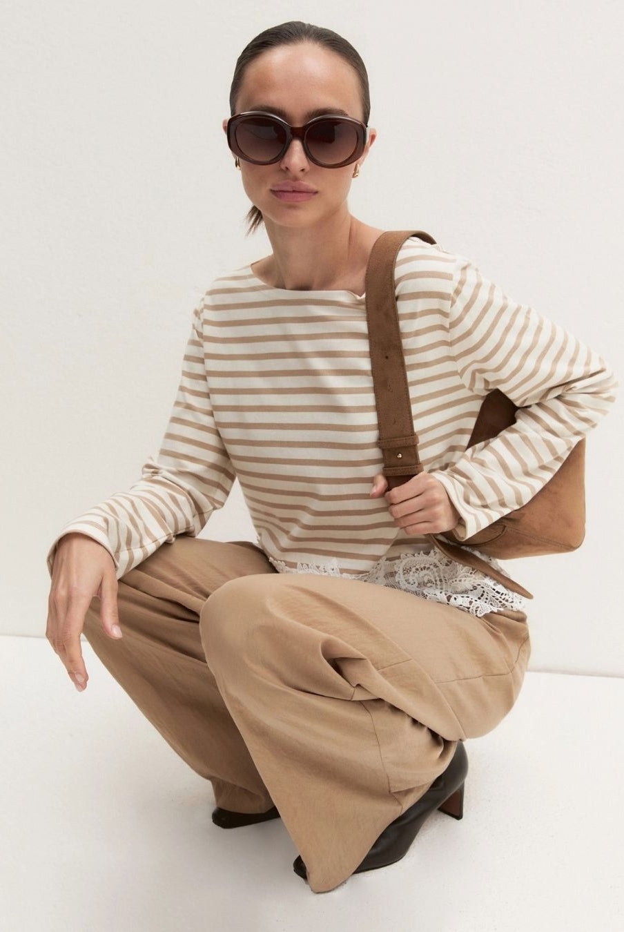 T-shirt con pizzo Naturale 2625976014200 001 EMME MARELLA