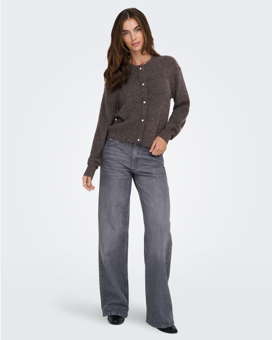 Cardigan Donna Marrone Bracken 15326819 Bracken MELANGE JACQUELINE DE YONG