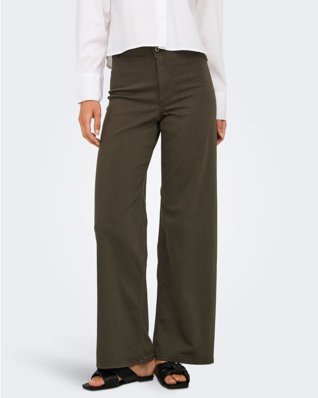 Pantaloni a gamba larga Donna Marrone Slate Black 15341269 Slate Black JACQUELINE DE YONG