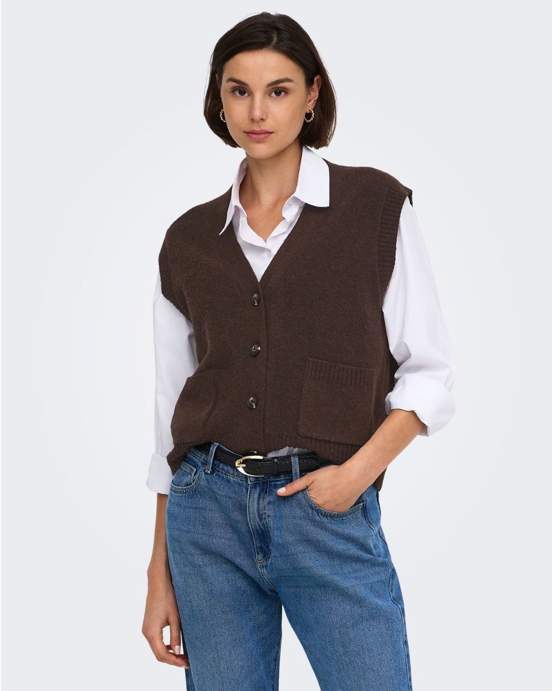 Cardigan Donna Marrone Coffee Bean 15354100 Coffee Bean MELANGE JACQUELINE DE YONG