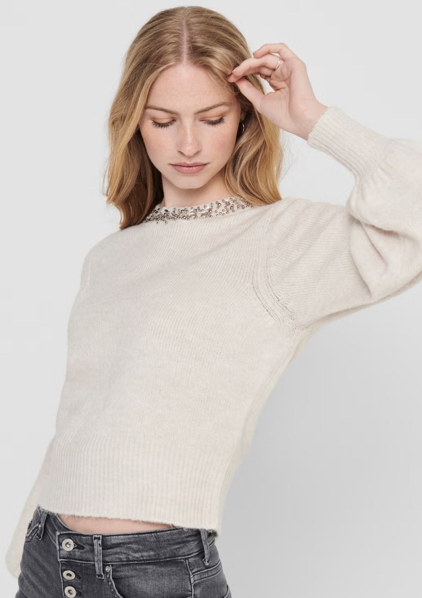 Only Pullover Donna Elsa Grigio Pomice 15210667 Pumice Stone ONLY