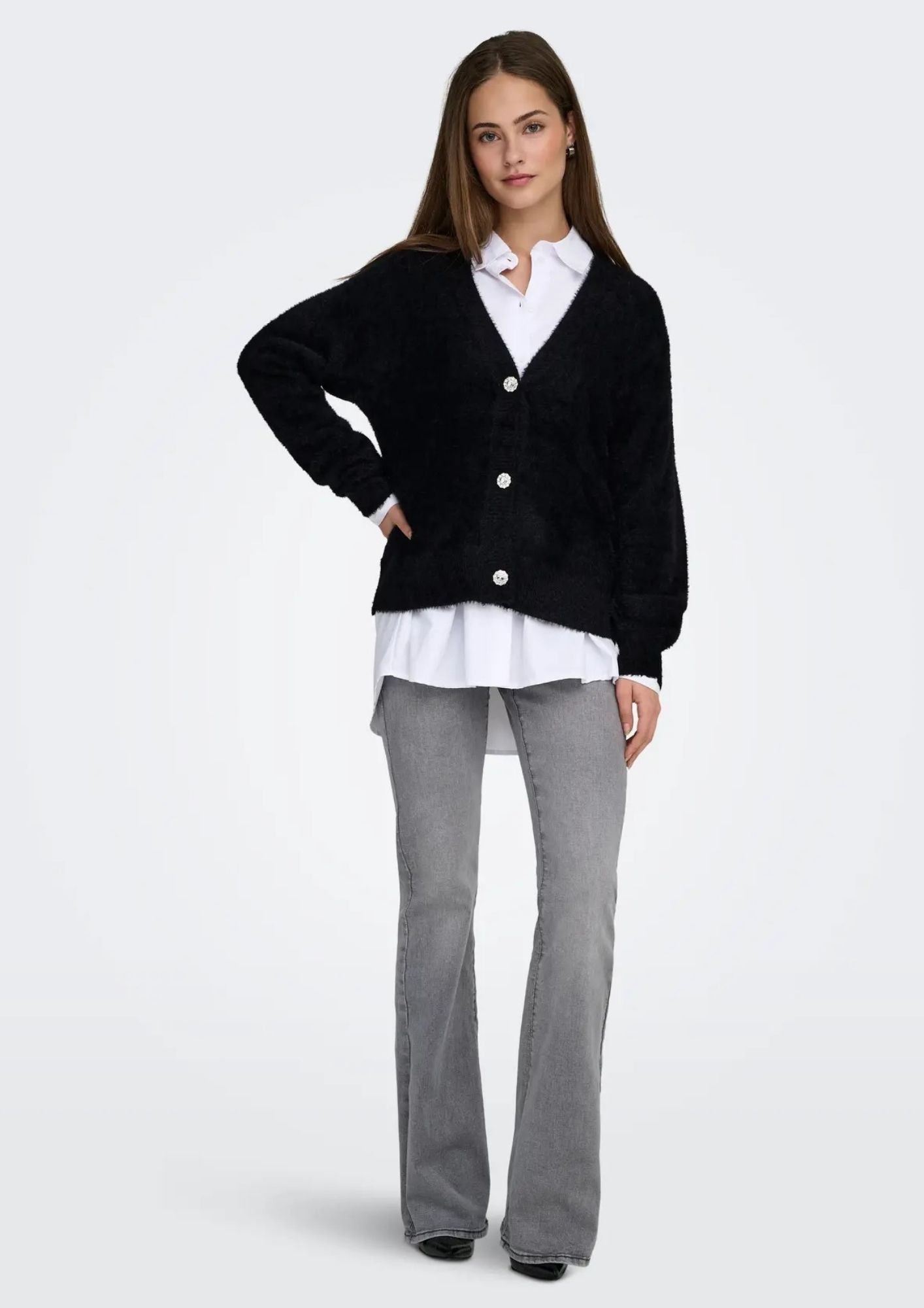 Only Cardigan Donna Lella Nero 15259564 Black ONLY