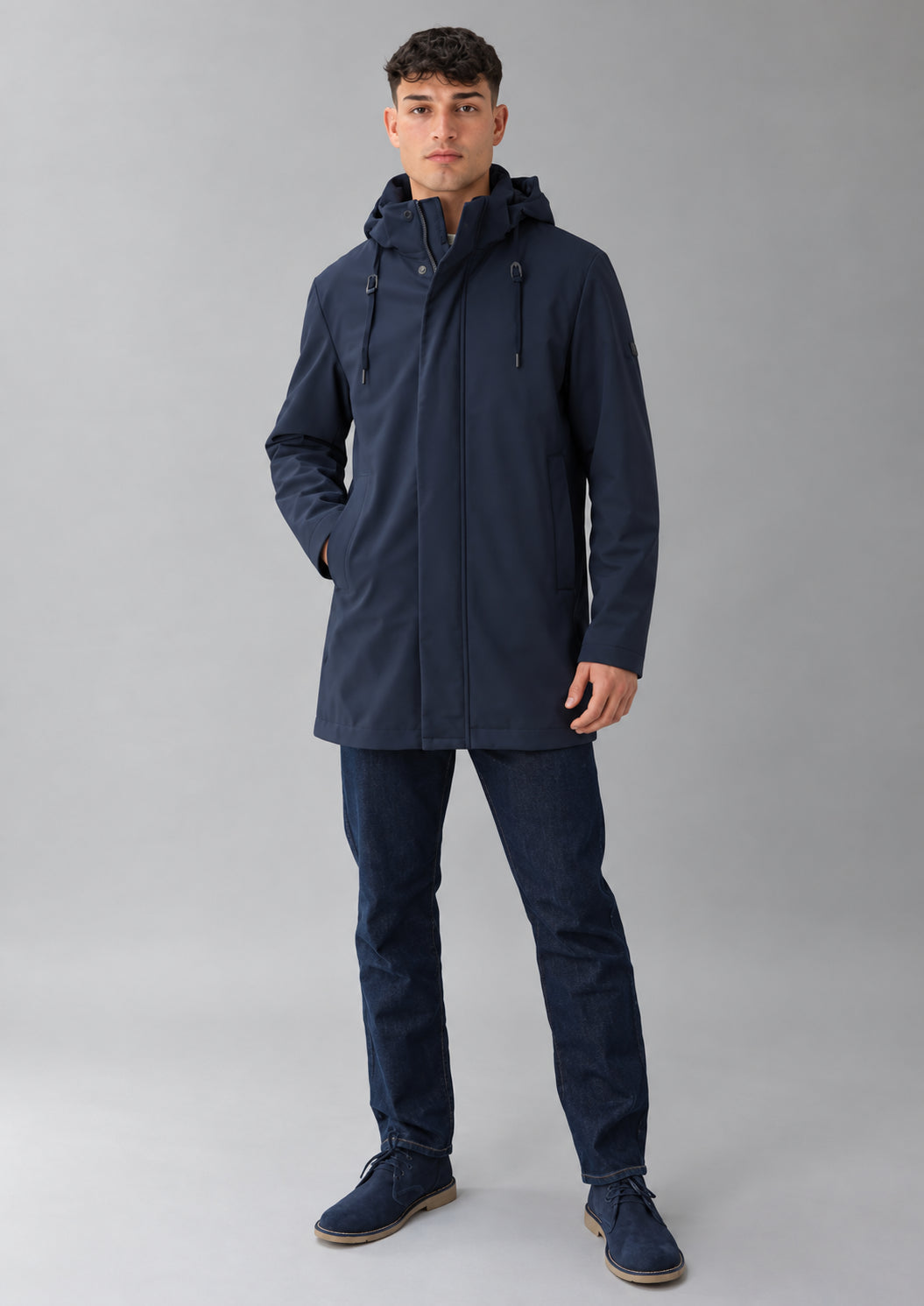 Giubbino non imbottito ispirazione parka Hug Eng Blu Navy RIMA345J F0280 888 RIHUNIK