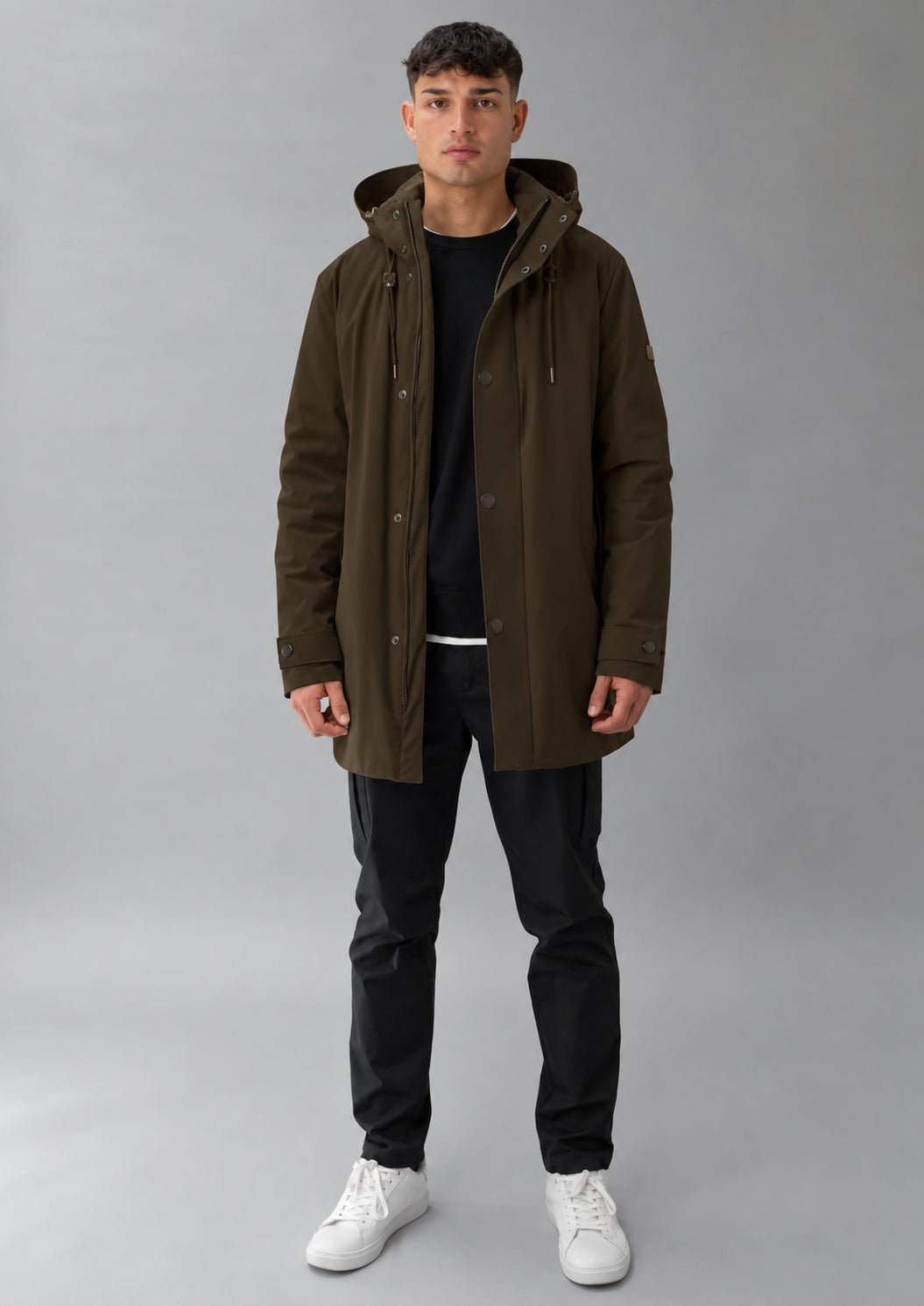 Parka non trapuntato con imbottitura intermedia Hhgh 26 Marrone Mill RIMA348J F0120 141 RIHUNIK