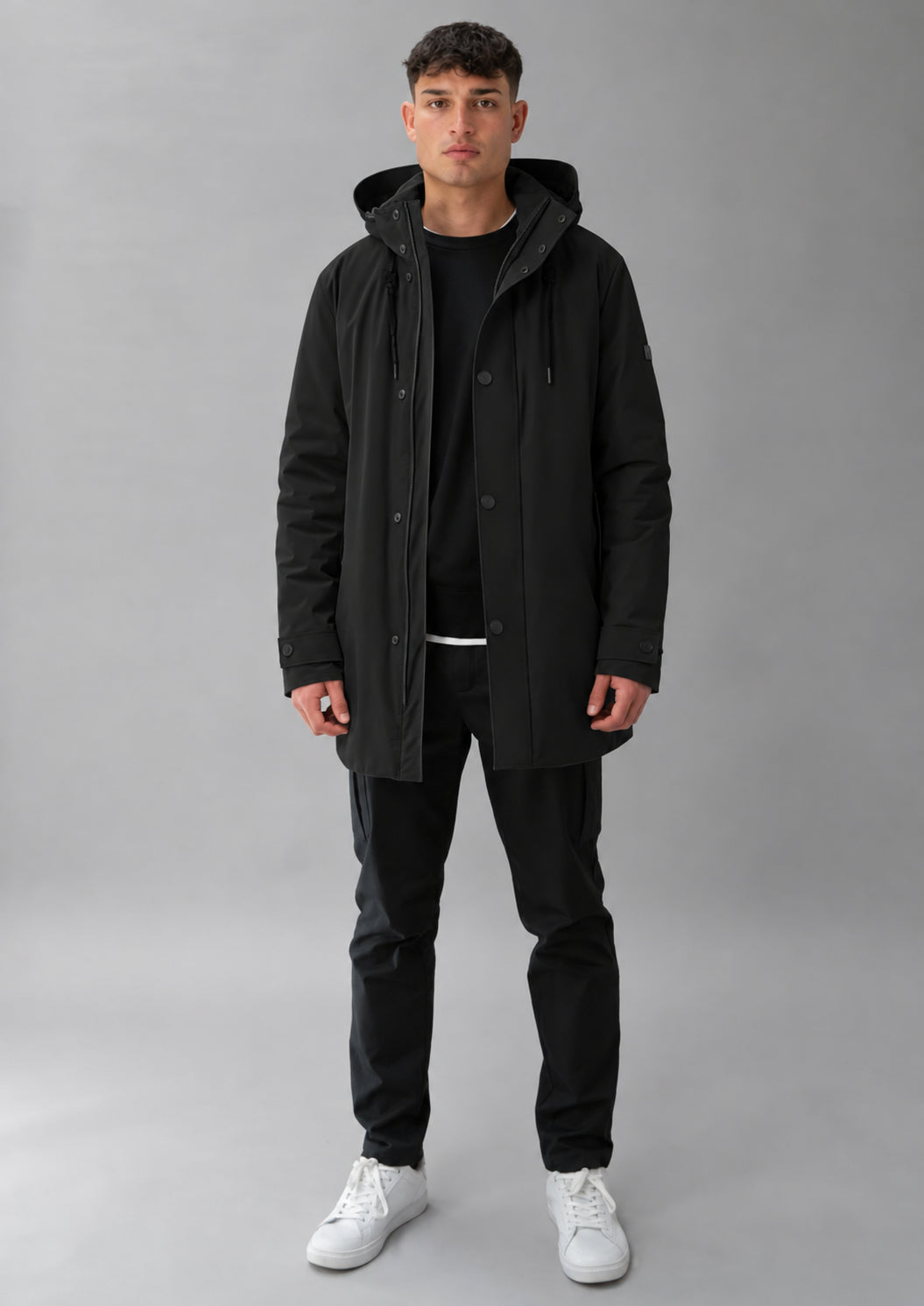 Parka non trapuntato con imbottitura intermedia Hhgh 26 Nero RIMA348J F0120 999 RIHUNIK