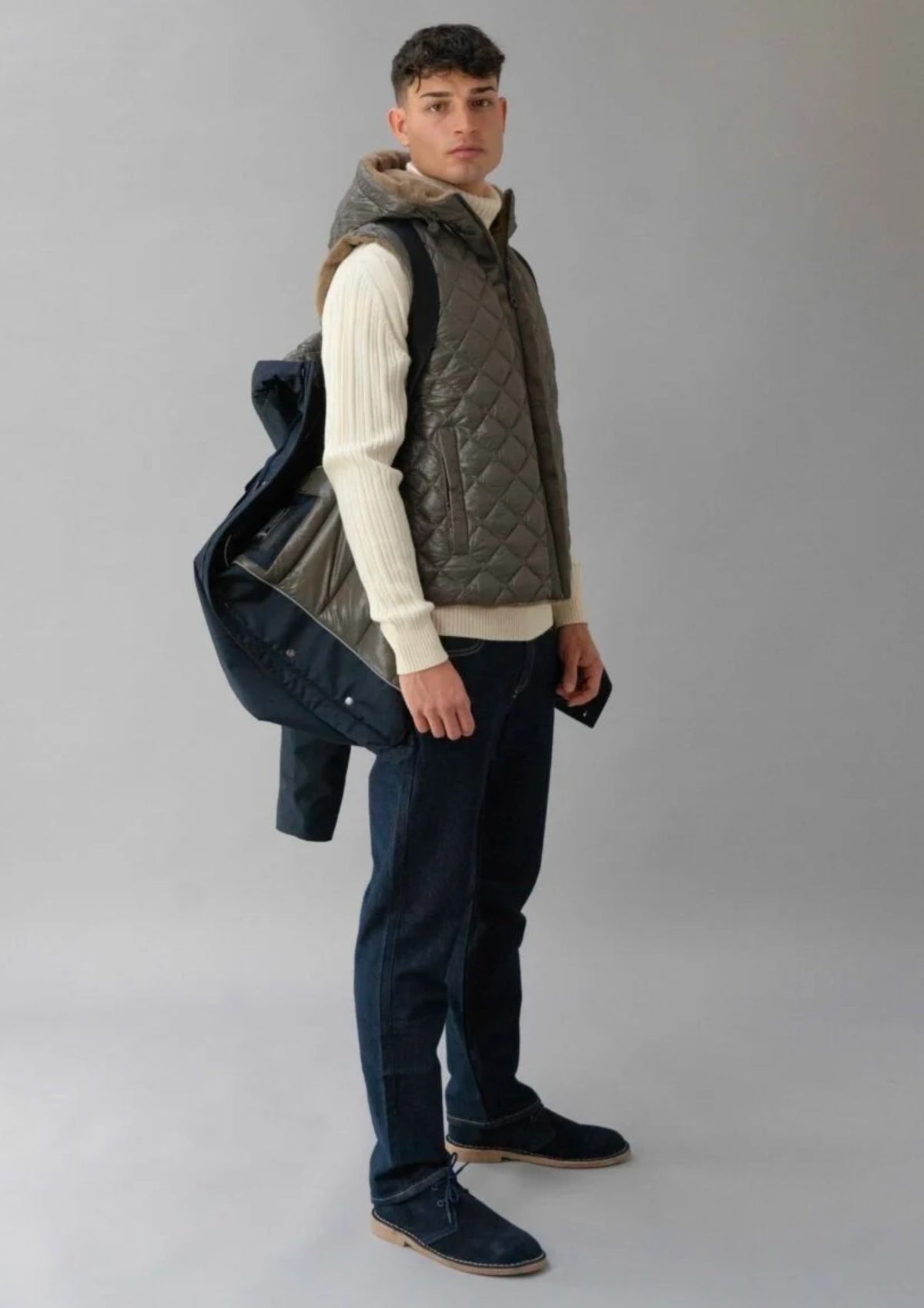 Capospalla ispirato al parka Lenox Vest Blu Navy RIMA351J F0281 888 RIHUNIK