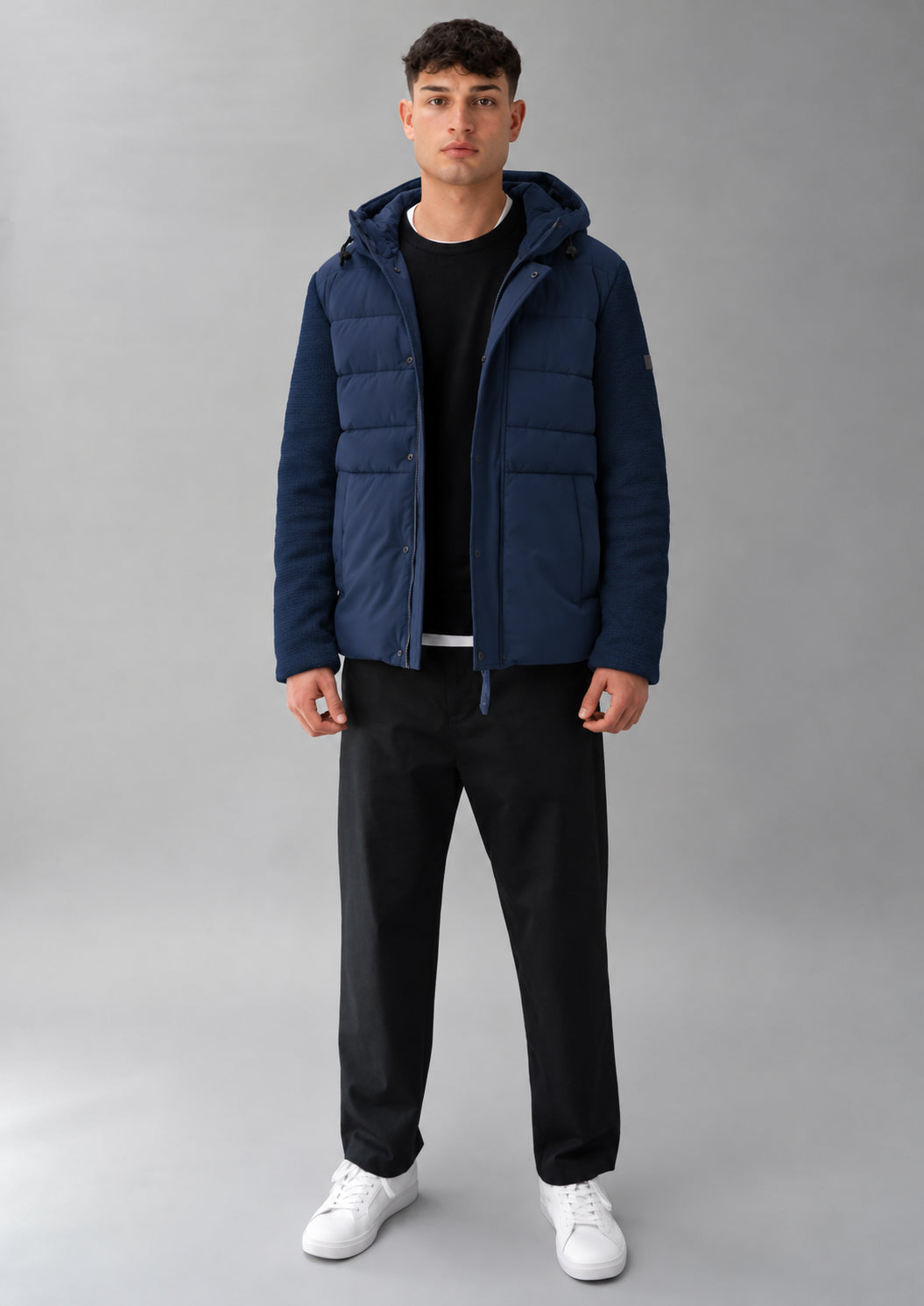 Giubbino corto con cappuccio Nivek 26 Blu Navy RIMA363J F0056 888 RIHUNIK