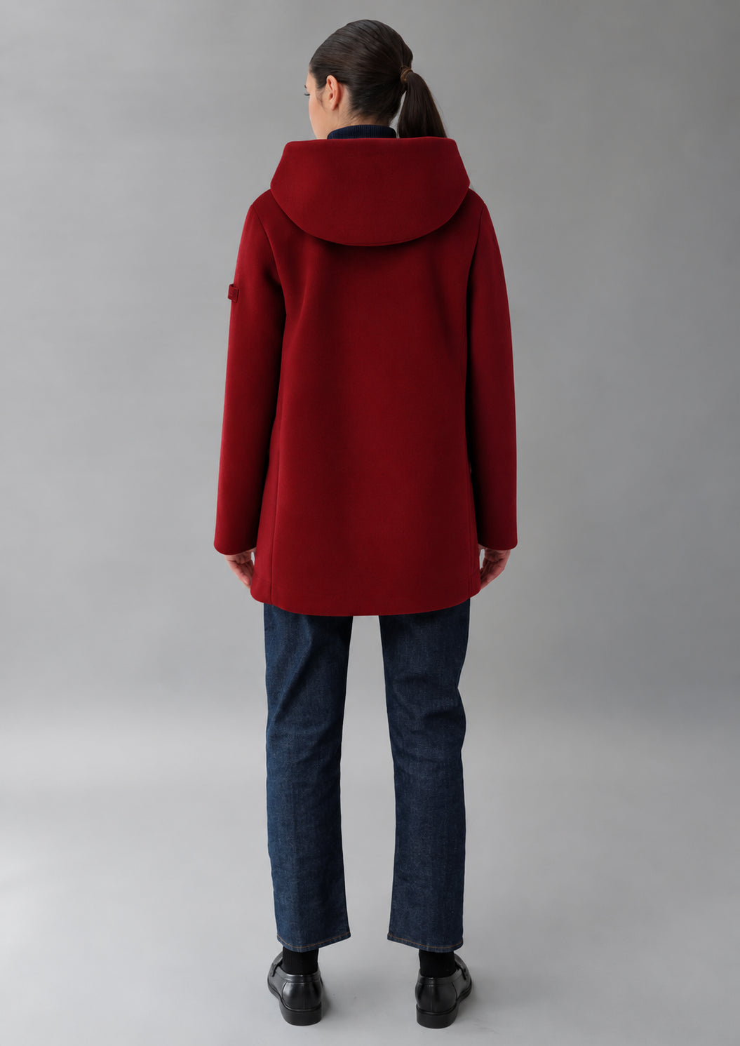 Capospalla realizzato in velluto liscio stretch Amelia 26 Rosso Berry RIW570J F0012 143 RIHUNIK