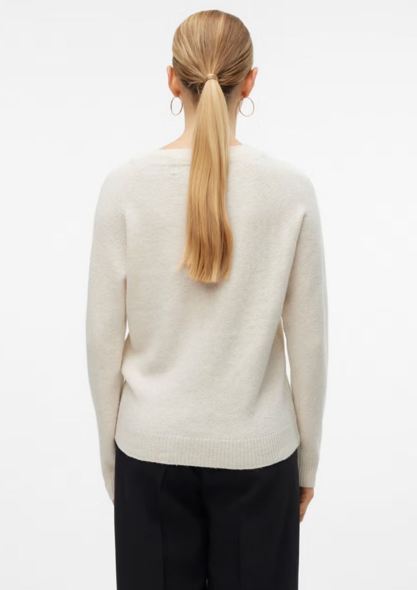 Vero Moda Pullover Donna Doffy Bianco 10201022 Birch MELANGE VERO MODA