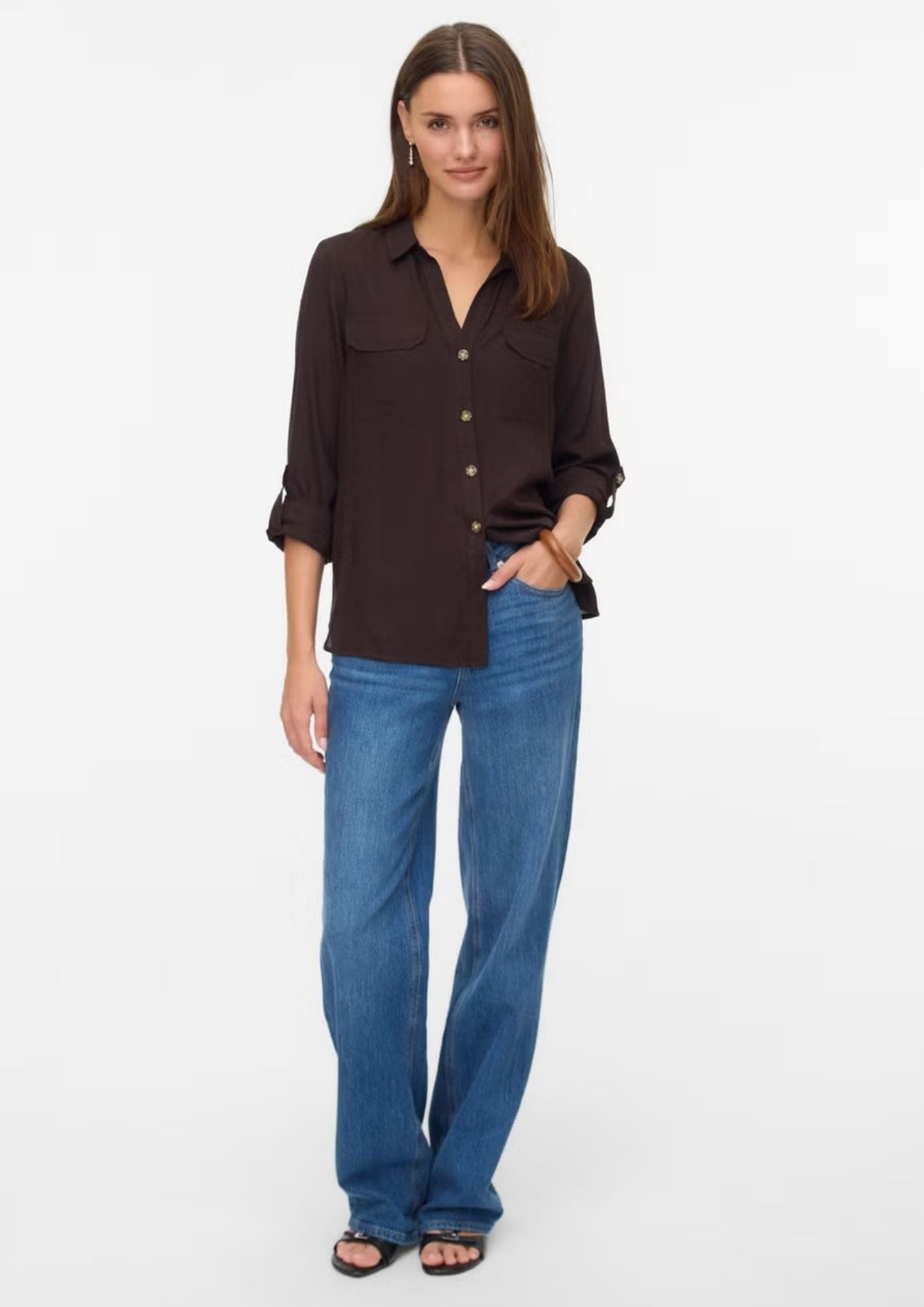 Vero Moda Camicia Donna Bumpy Marrone 10275283 Chocolate Torte VERO MODA