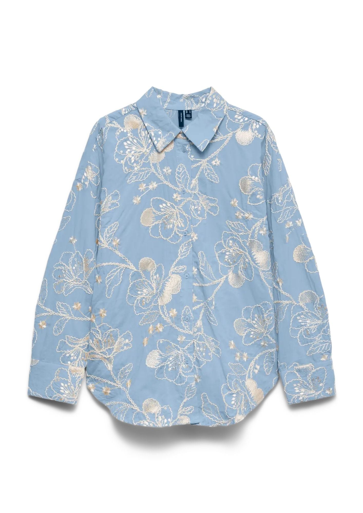 Vero Moda Camicia Donna Shine Blu 10348076 Cashmere Blue Snow white VERO MODA