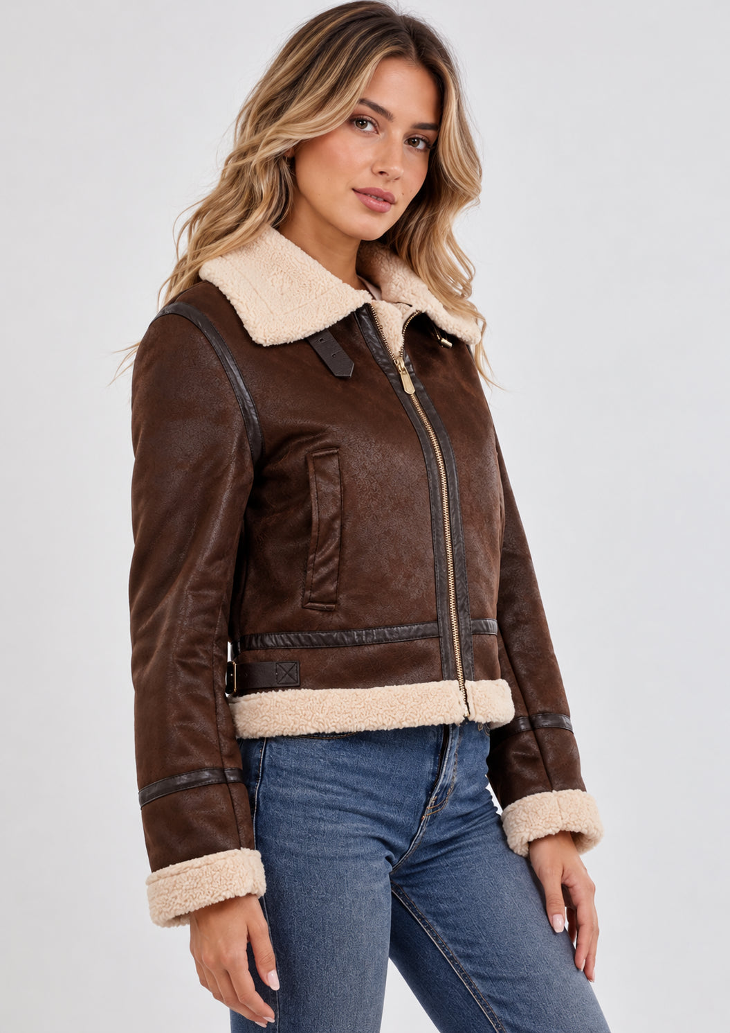 Giubbino corto con pellicciotto Moro J023 KJ00 0232 YES ZEE