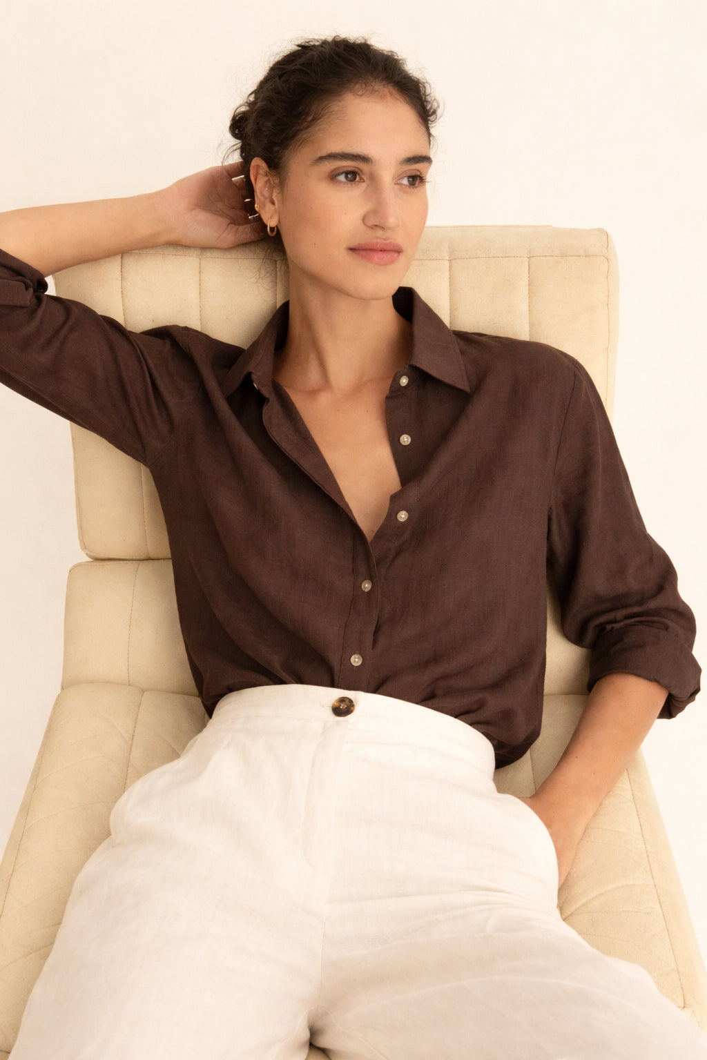 Emme Marella Camicia Donna Emigirello Marrone 2615111122200 005 EMME MARELLA