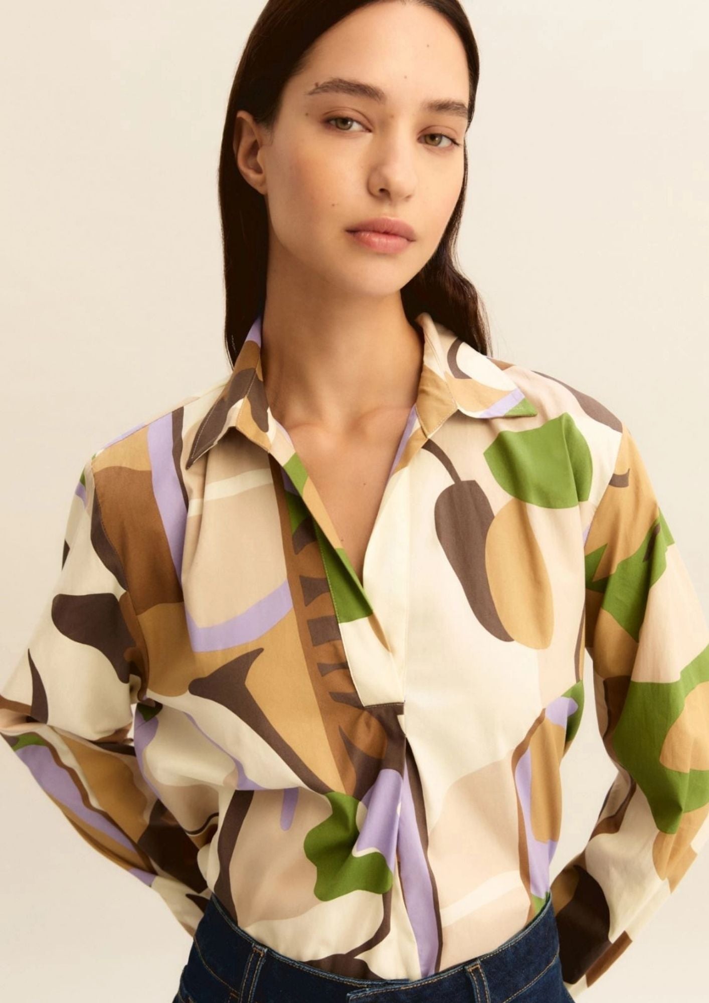 Emme Marella Blusa Donna Emmpontile Macro Sabbia 2615111221200 001 EMME MARELLA