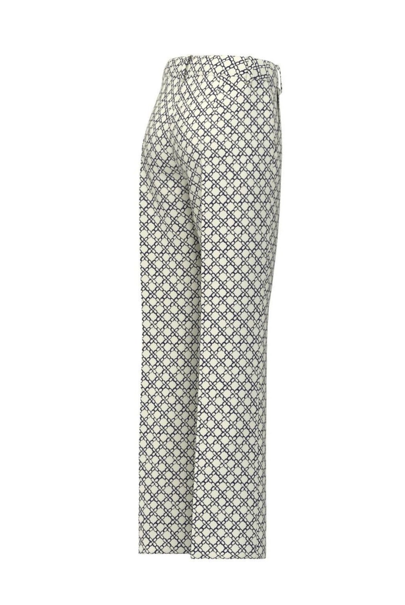 Emme Marella Pantalone Donna Emmclassi Bianco Lana FAntasia Geometrica 2615131201200 001 EMME MARELLA