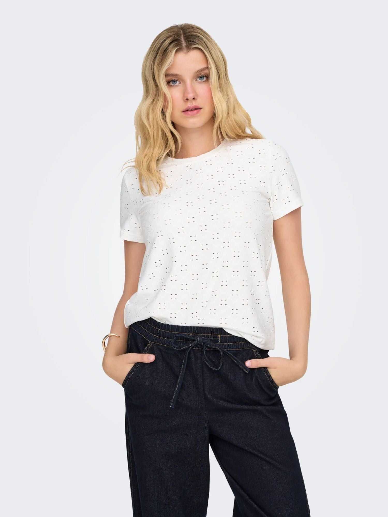 Jacqueline De Yong T-Shirt Donna Bianco Jdycathinka 15158450 Cloud Dancer JACQUELINE DE YONG