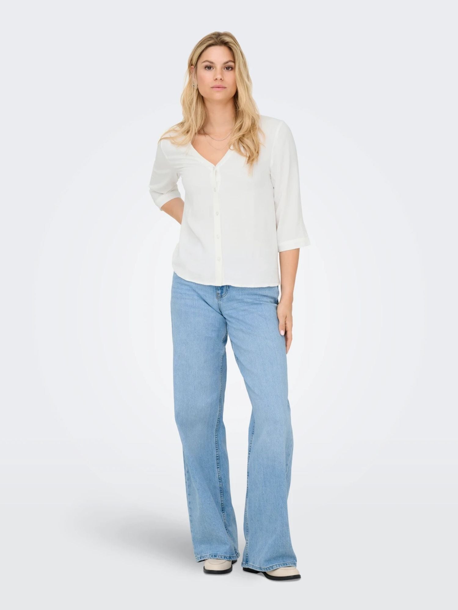Jacqueline De Yong Camicia Donna Bianco Jdylion 15225654 Cloud Dancer JACQUELINE DE YONG