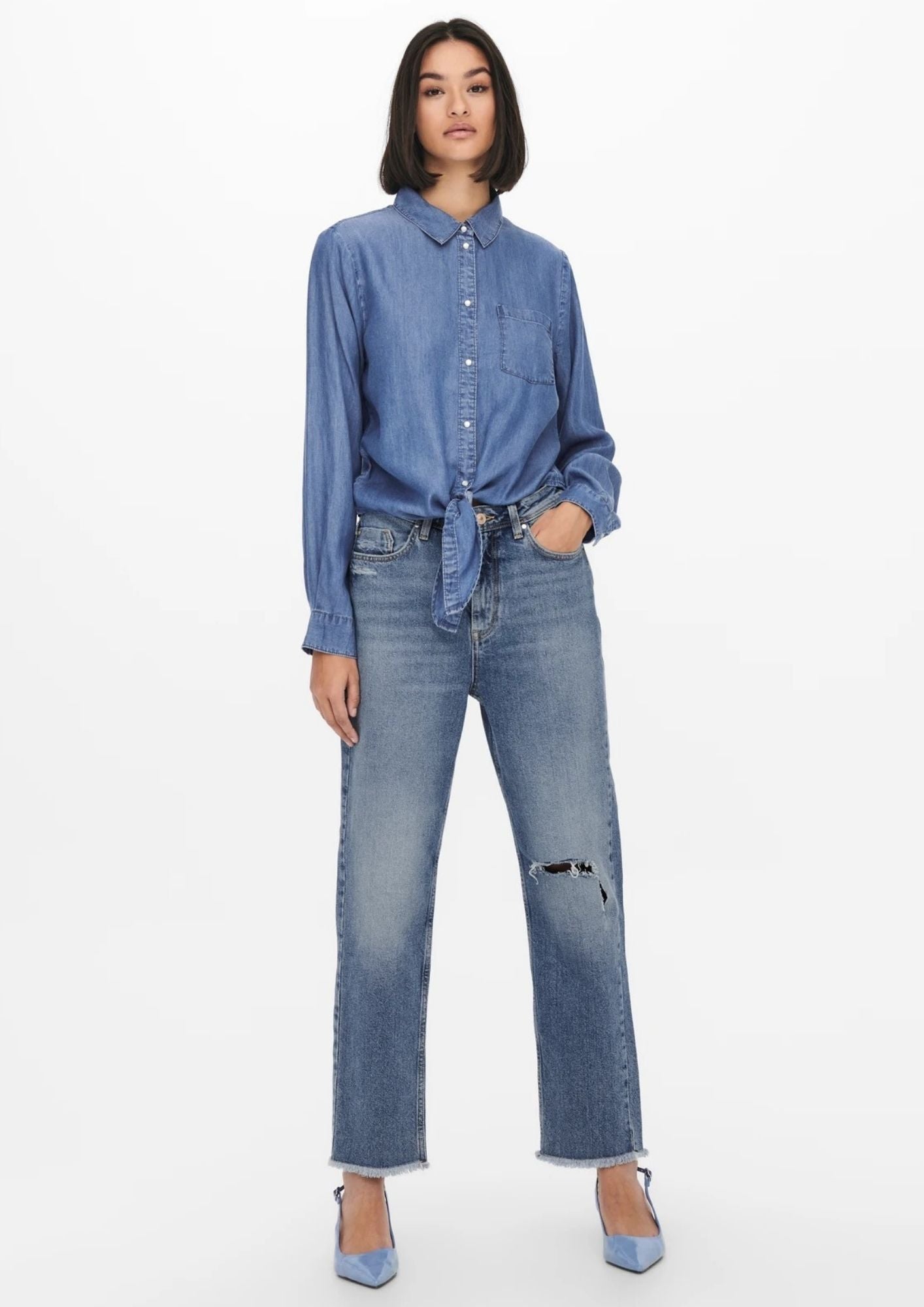 Jacqueline De Yong Camicia Donna Jasper Blu Medio Denim 15252957 Medium Blue Denim JACQUELINE DE YONG