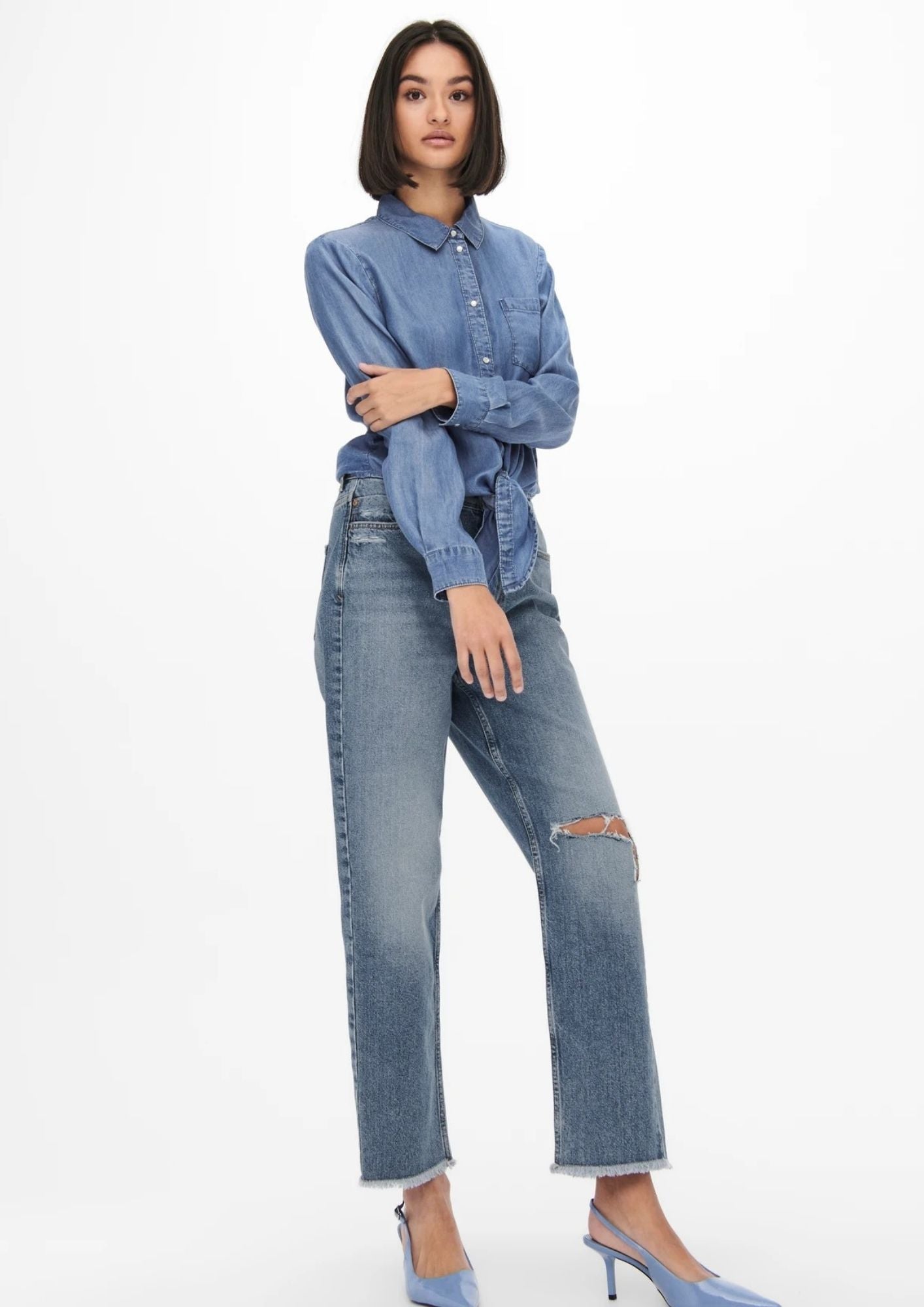 Jacqueline De Yong Camicia Donna Jasper Blu Medio Denim 15252957 Medium Blue Denim JACQUELINE DE YONG