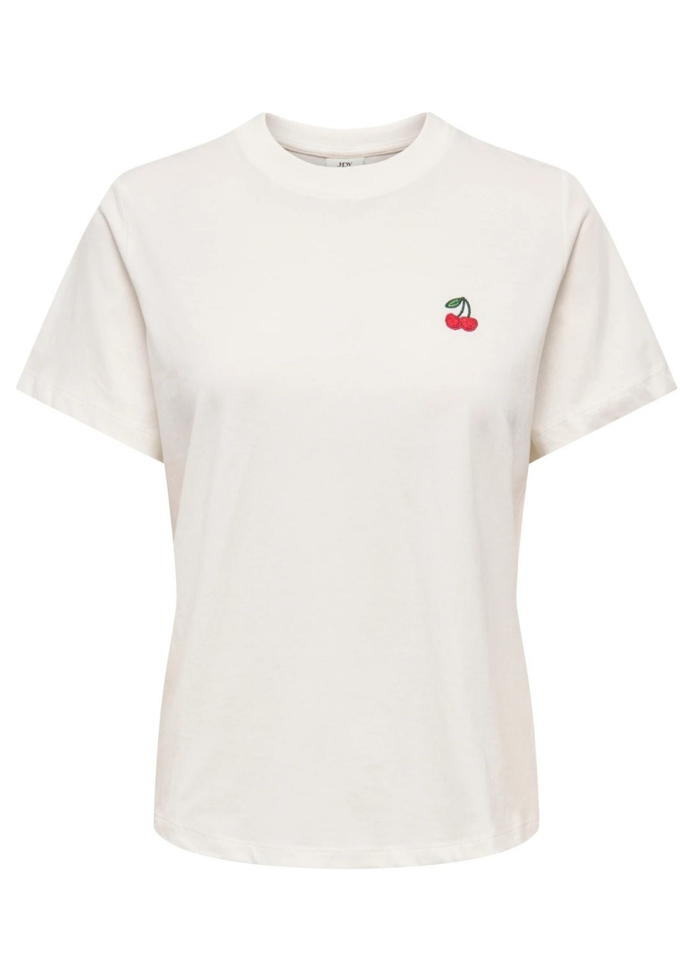 Jacqueline De Yong T-Shirt Donna Pisa Bianca con Ciliegia 15298612 Cloud Dancer CHERRY JACQUELINE DE YONG