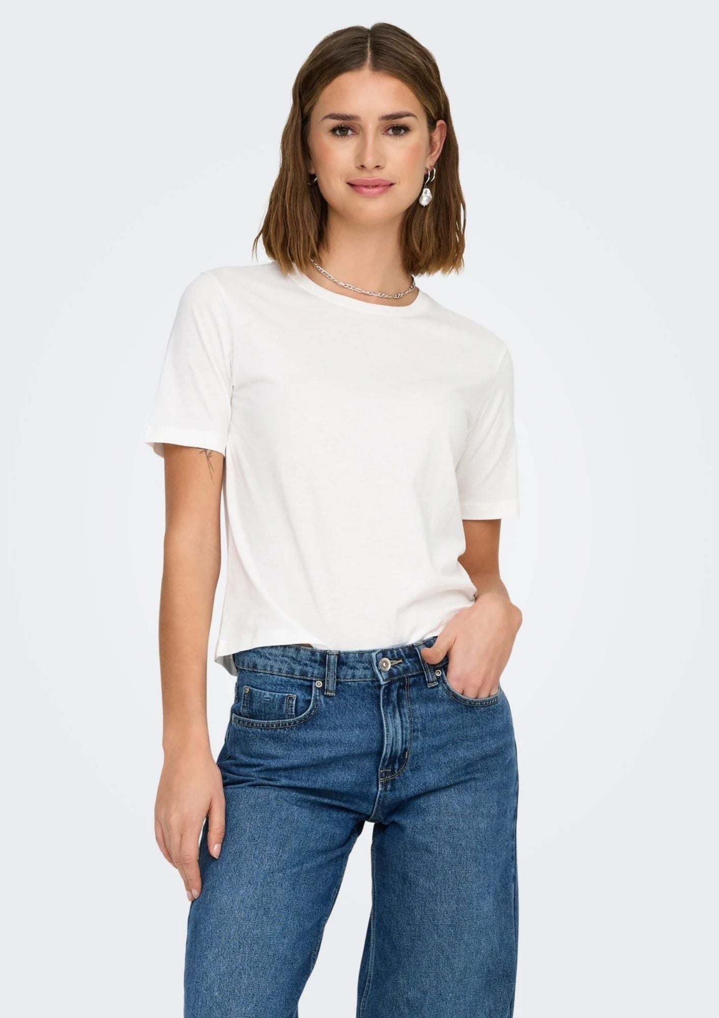 Jacqueline De Yong T-Shirt Donna Rex Bianca 15344612 Cloud Dancer JACQUELINE DE YONG