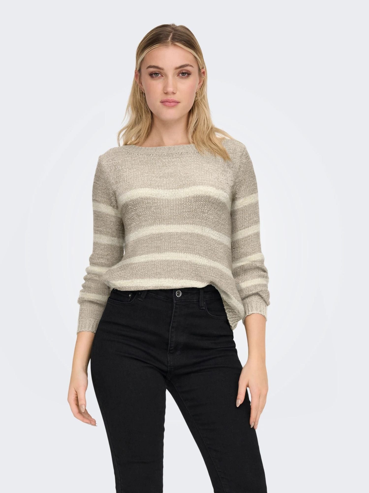Only Maglia Donna Simply Taupe Onlgeena 15113356 Simply Taupe Eggnog ONLY