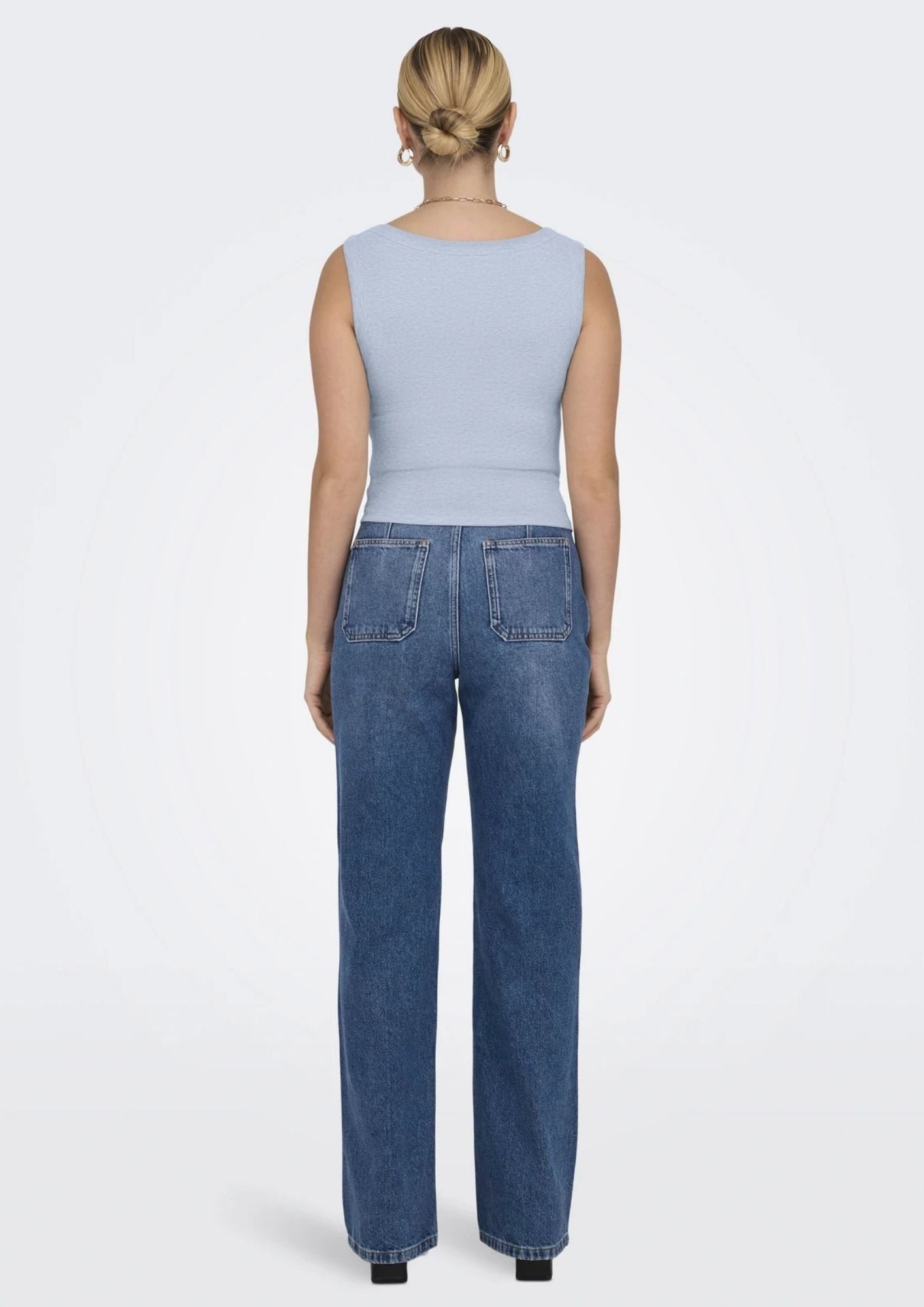 Only Canotta Donna Easy Azzurra 15315571 Soft Chambray ONLY