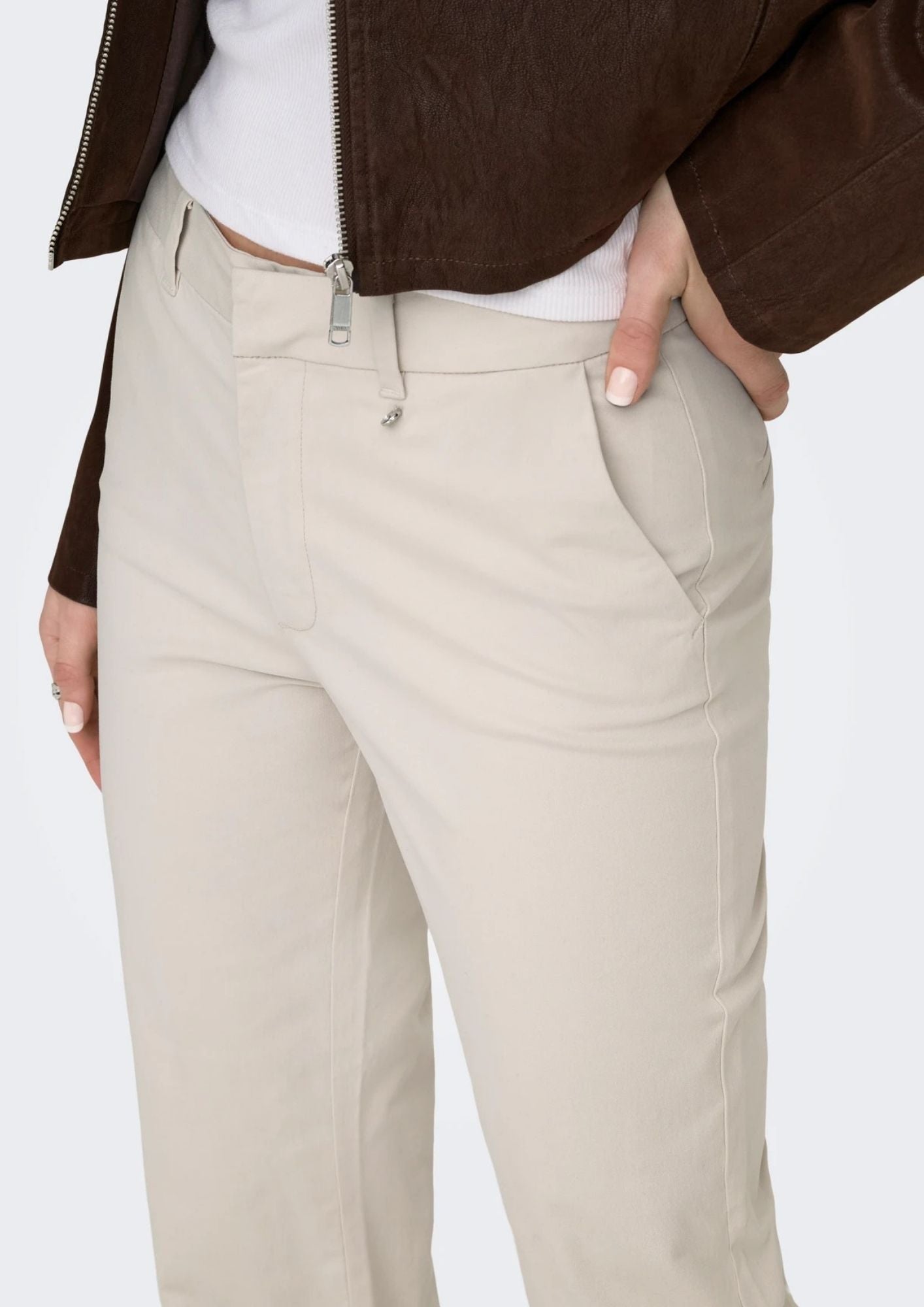 Only Pantalone Donna Stella Grigio Pomice 15364098 Pumice Stone ONLY