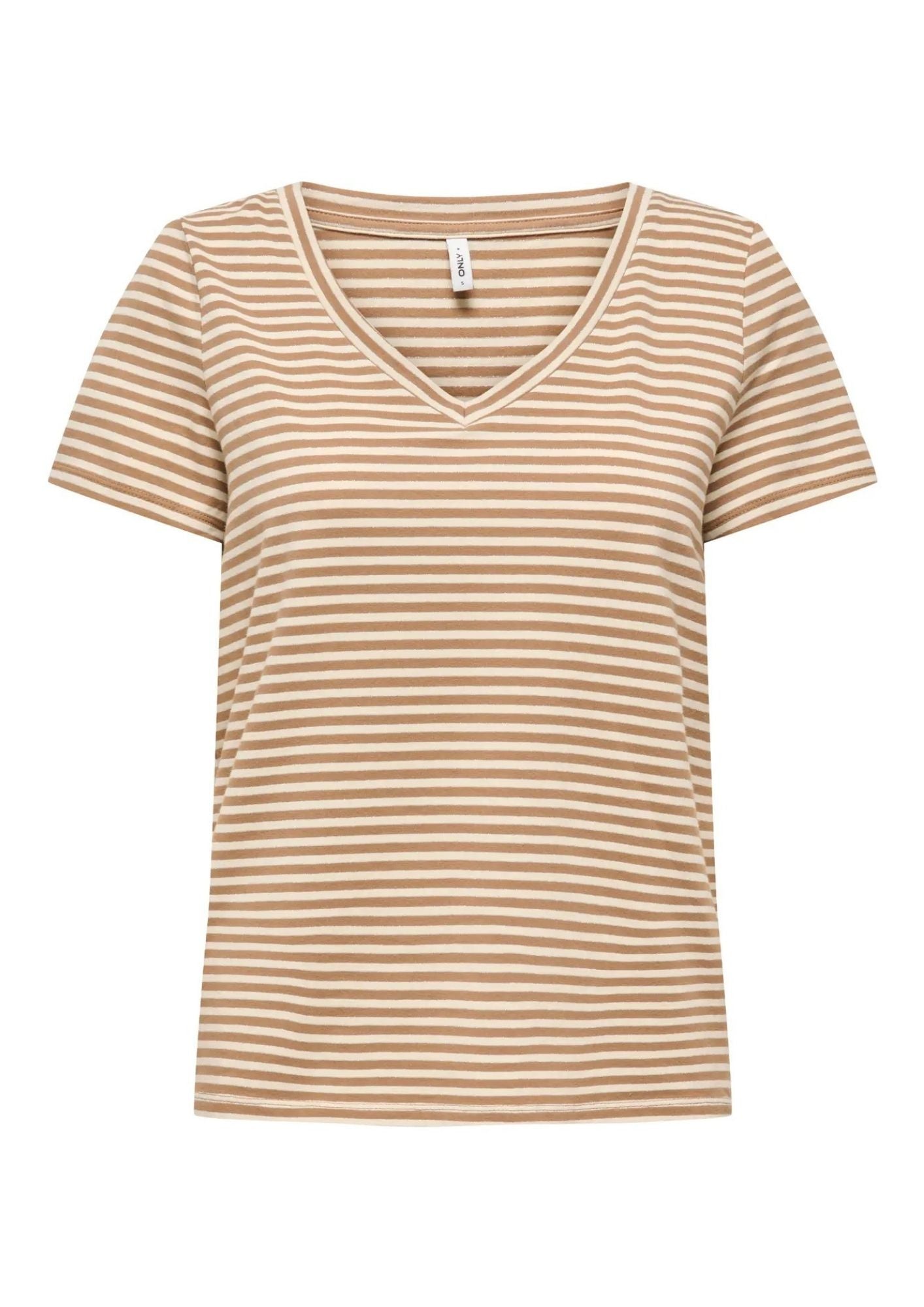 Only T-Shirt Donna Venus Marrone E Grigio Betulla 15368929 Toasted Coconut ONLY