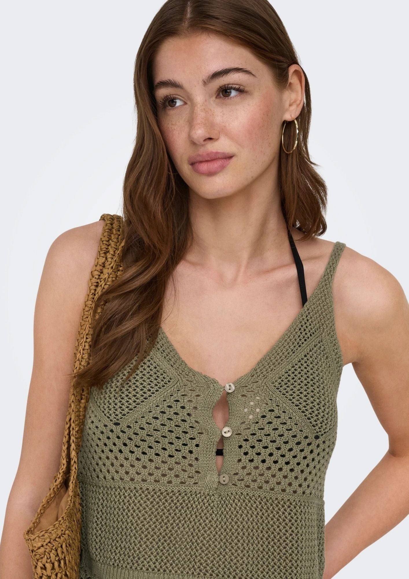 Only Top Donna Lison Verde 15369246 Mermaid Dtm FMOP Button ONLY