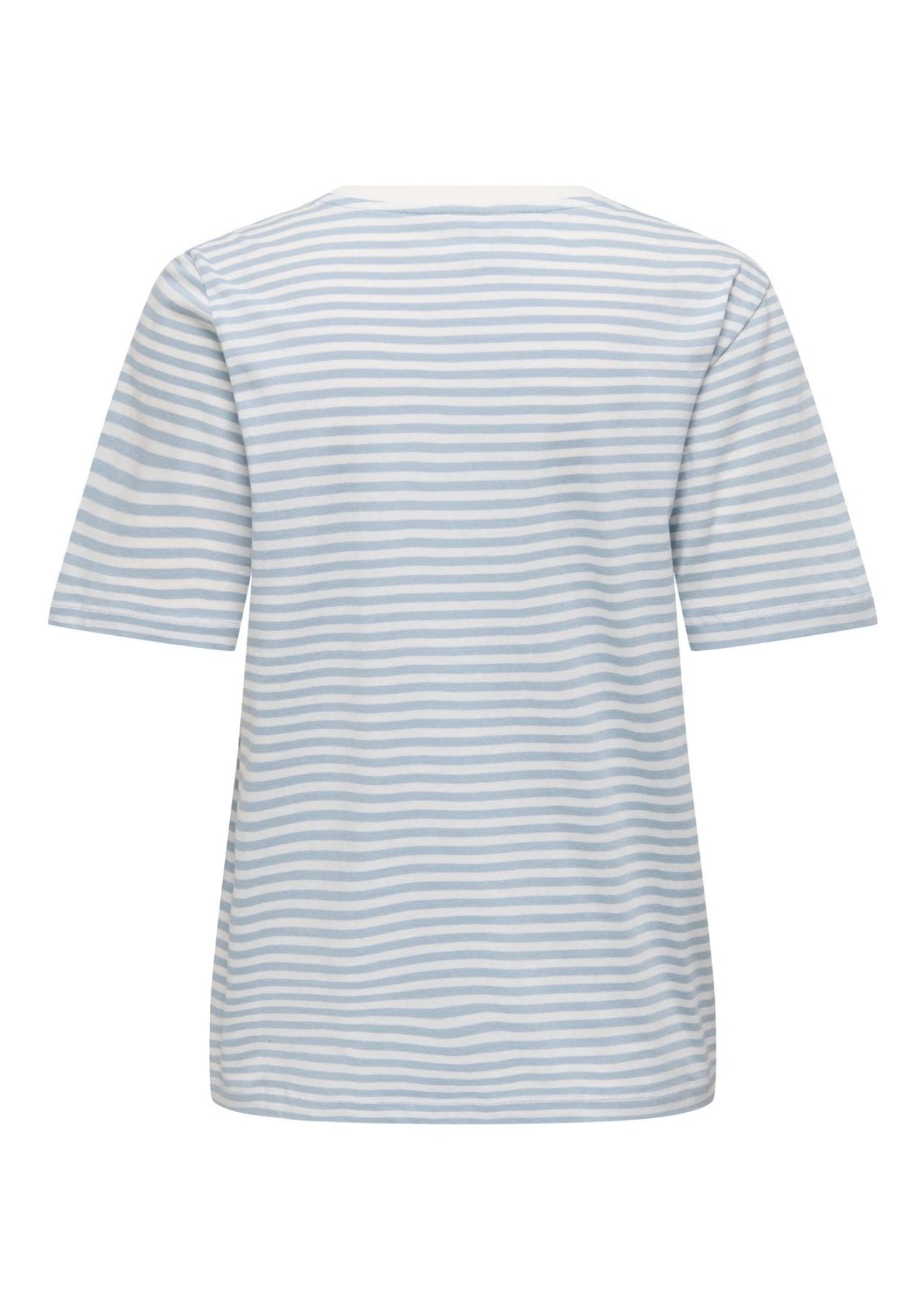 Only T-Shirt Donna Happy Bianca e Azzurra 15370117 Cloud Dancer Soft chambray ONLY