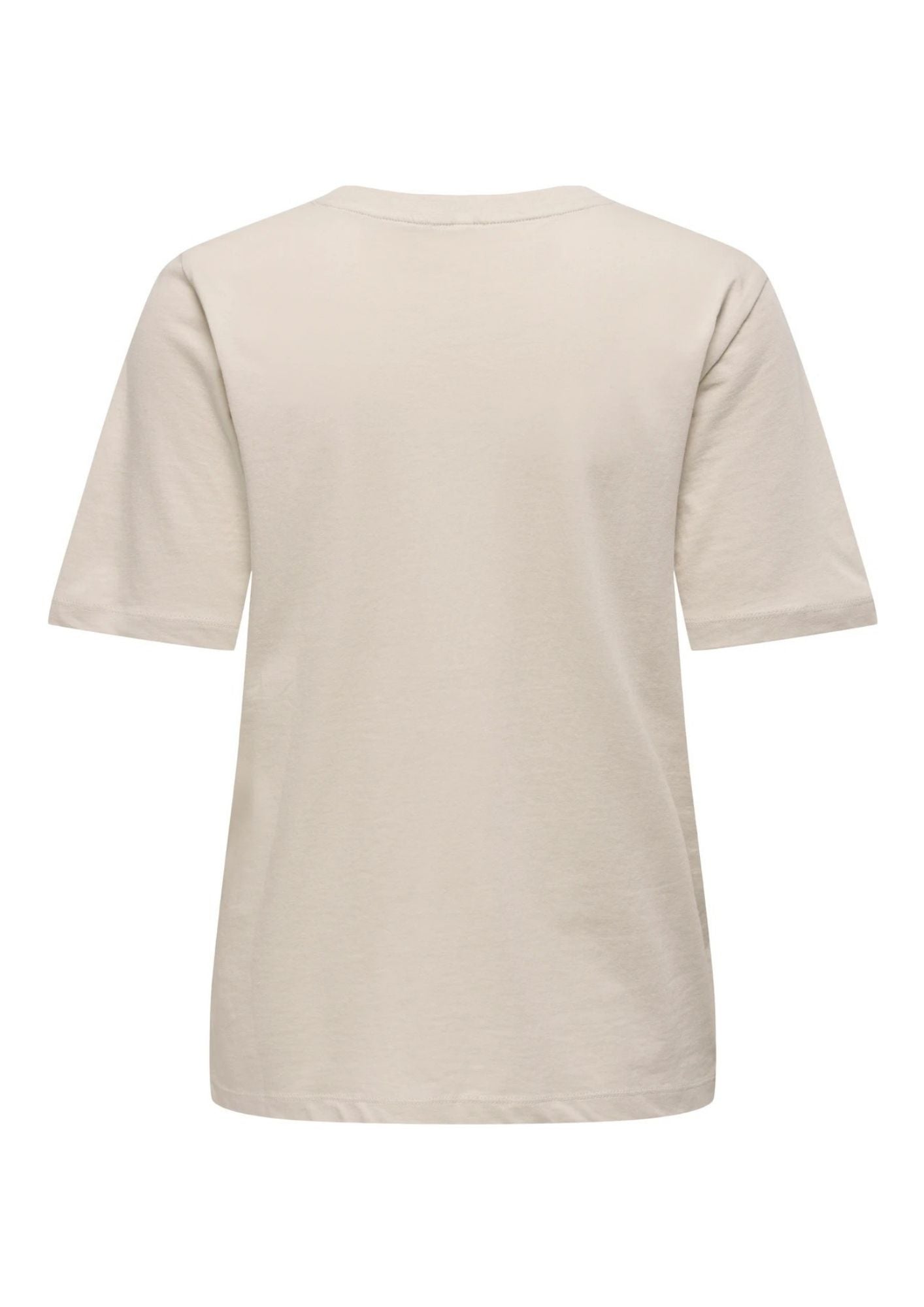 Only T-Shirt Donna Happy Grigio Avena 15370117 Oatmeal Cherry emb ONLY