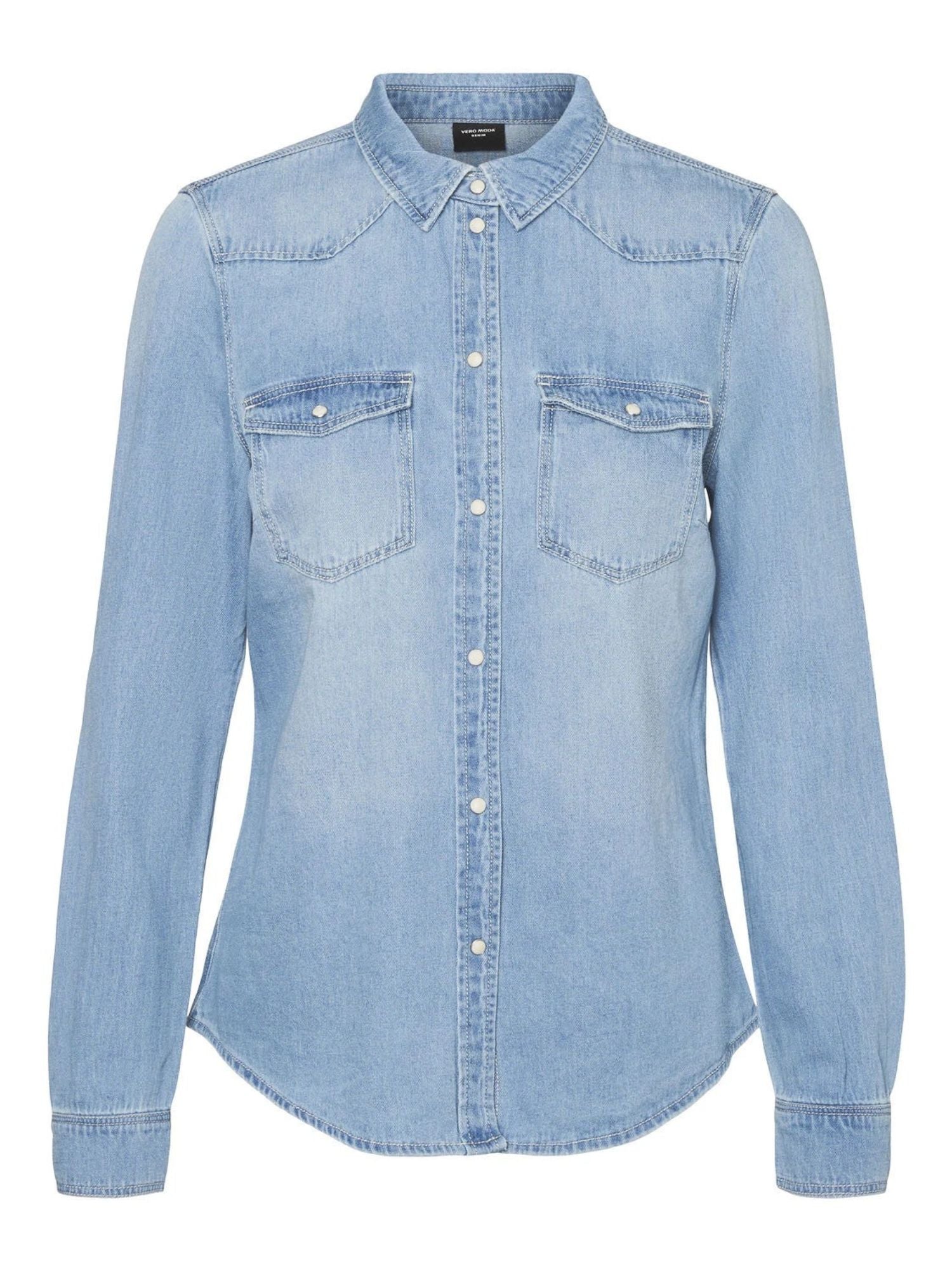 Vero Moda Camicia Donna Light Blue VMMalou 10277523 Light Blue Denim BIRCH STITCH VERO MODA