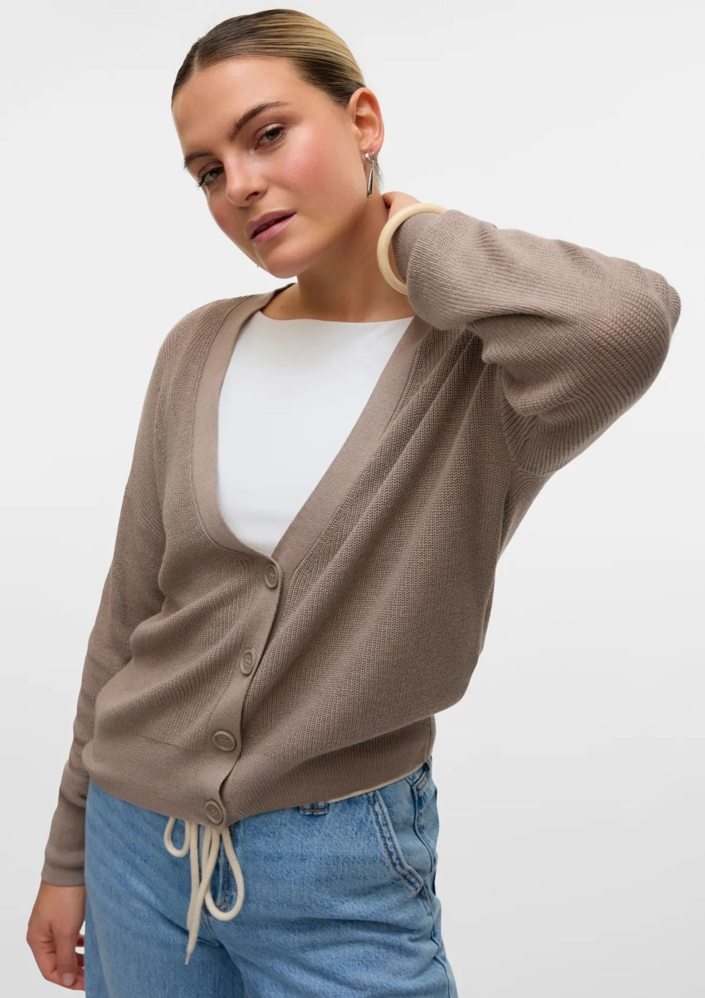 Vero Moda Cardigan Donna Newlexsun Grigio 10281878 Moon Rock VERO MODA