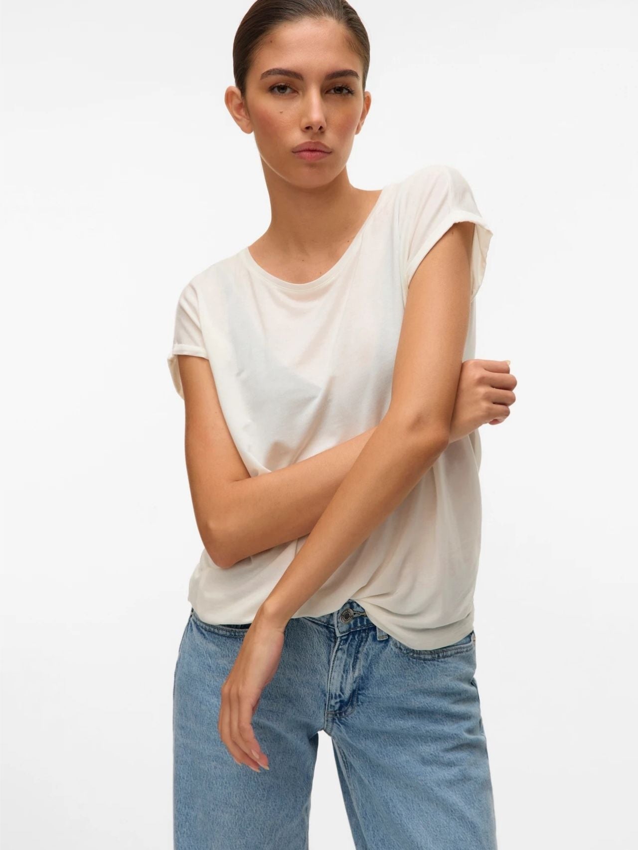 Vero Moda T-Shirt Donna Ava Bianca 10284468 Snow White VERO MODA