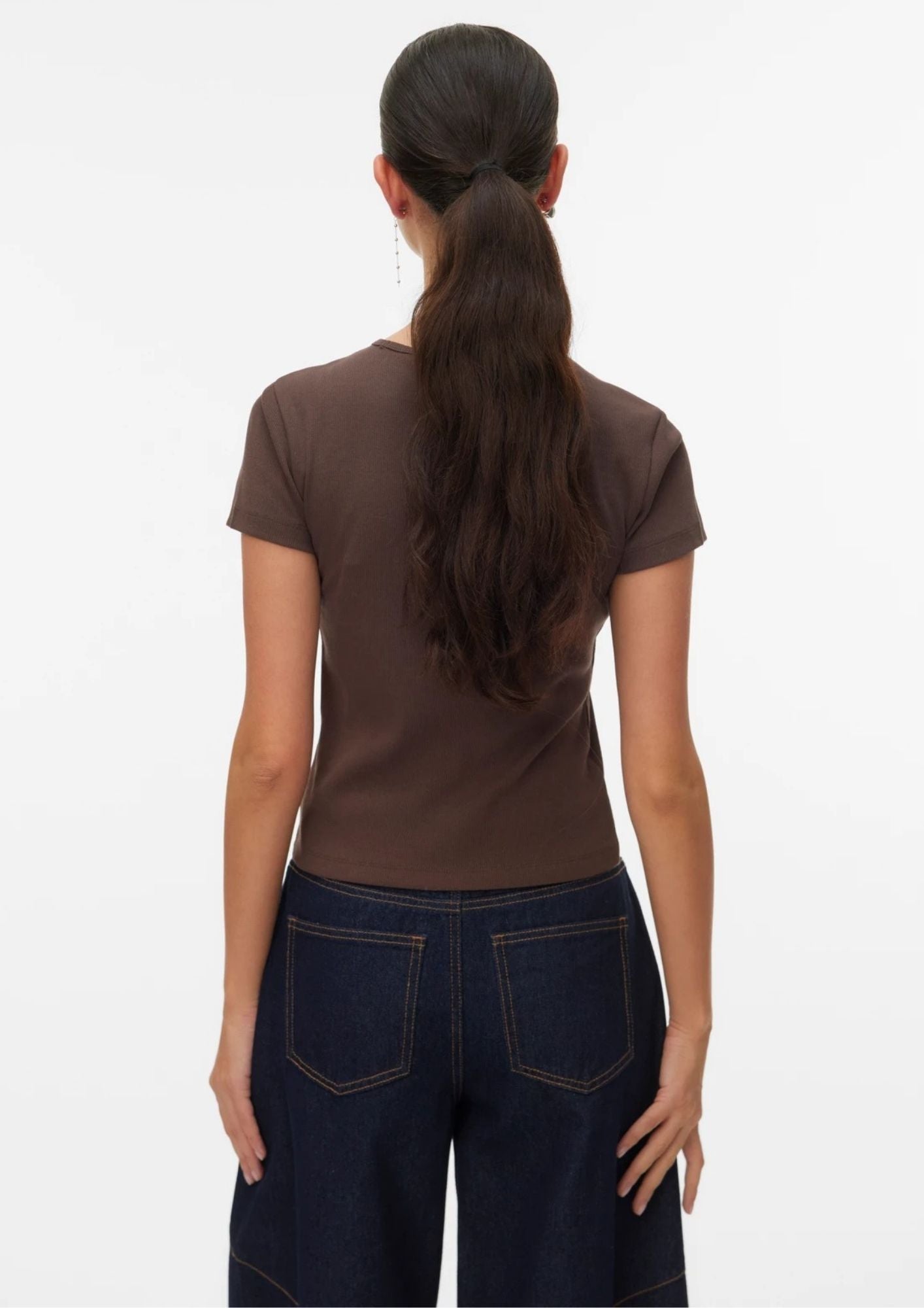 Vero Moda T-Shirt Donna Chloe Marrone Cioccolata 10306894 Chocolate Martini VERO MODA