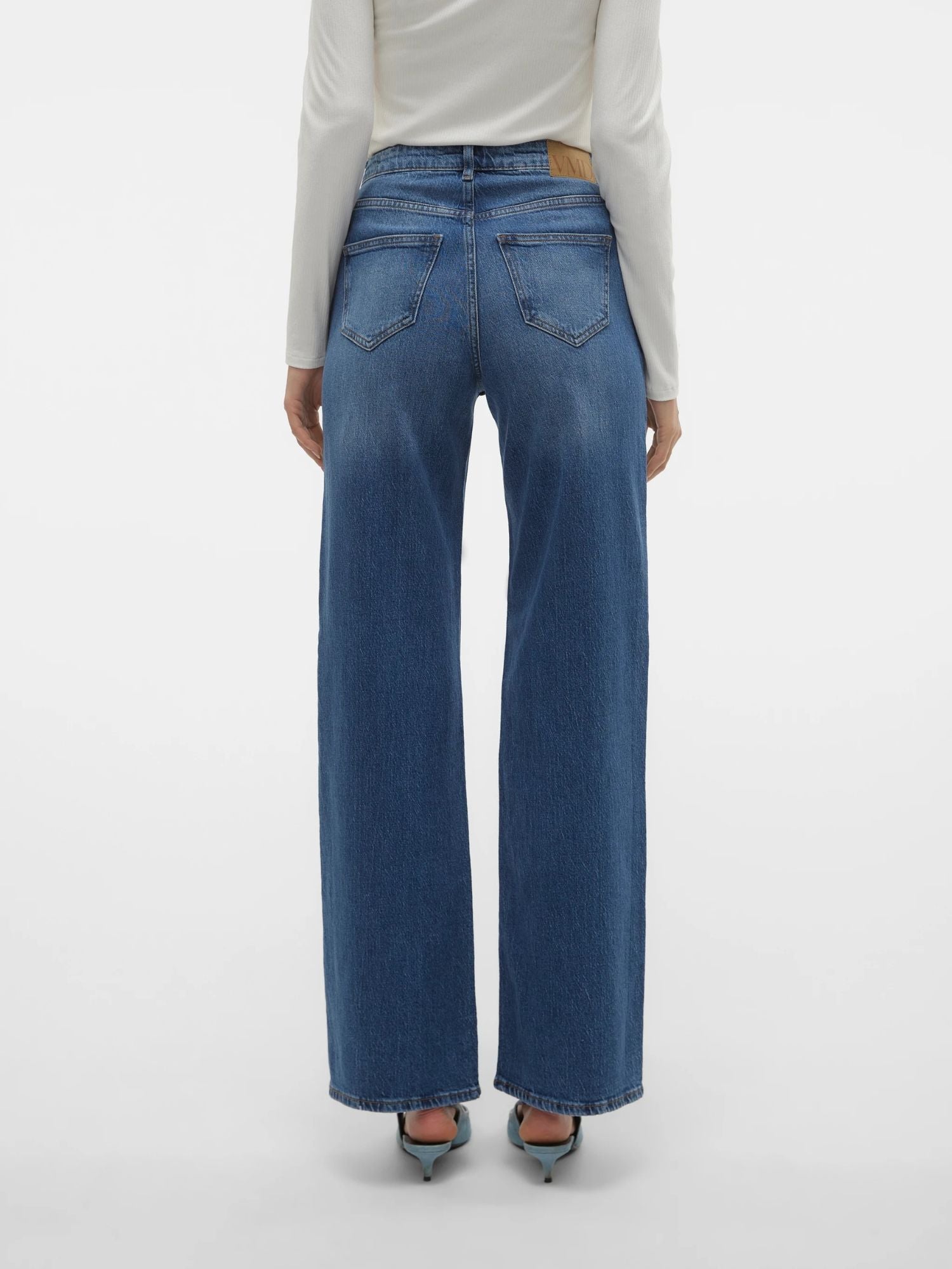 Vero Moda Jeans Donna Vita Alta Wide Fit Medium Blue VMTessa 10308153 Medium Blue Denim VERO MODA
