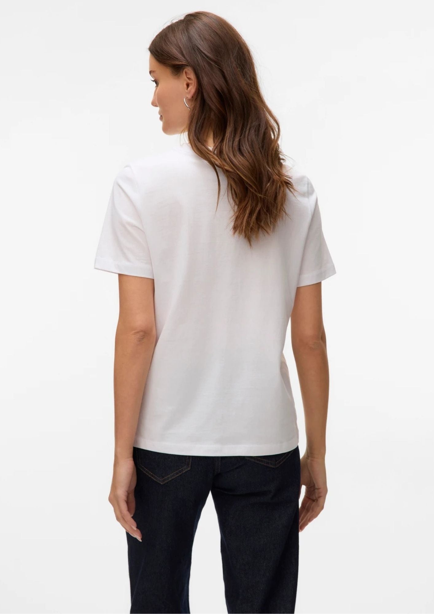 Vero Moda T-Shirt Donna Paulina Bianca Con Cuore Rosso 10316991 Bright White Red Heart VERO MODA