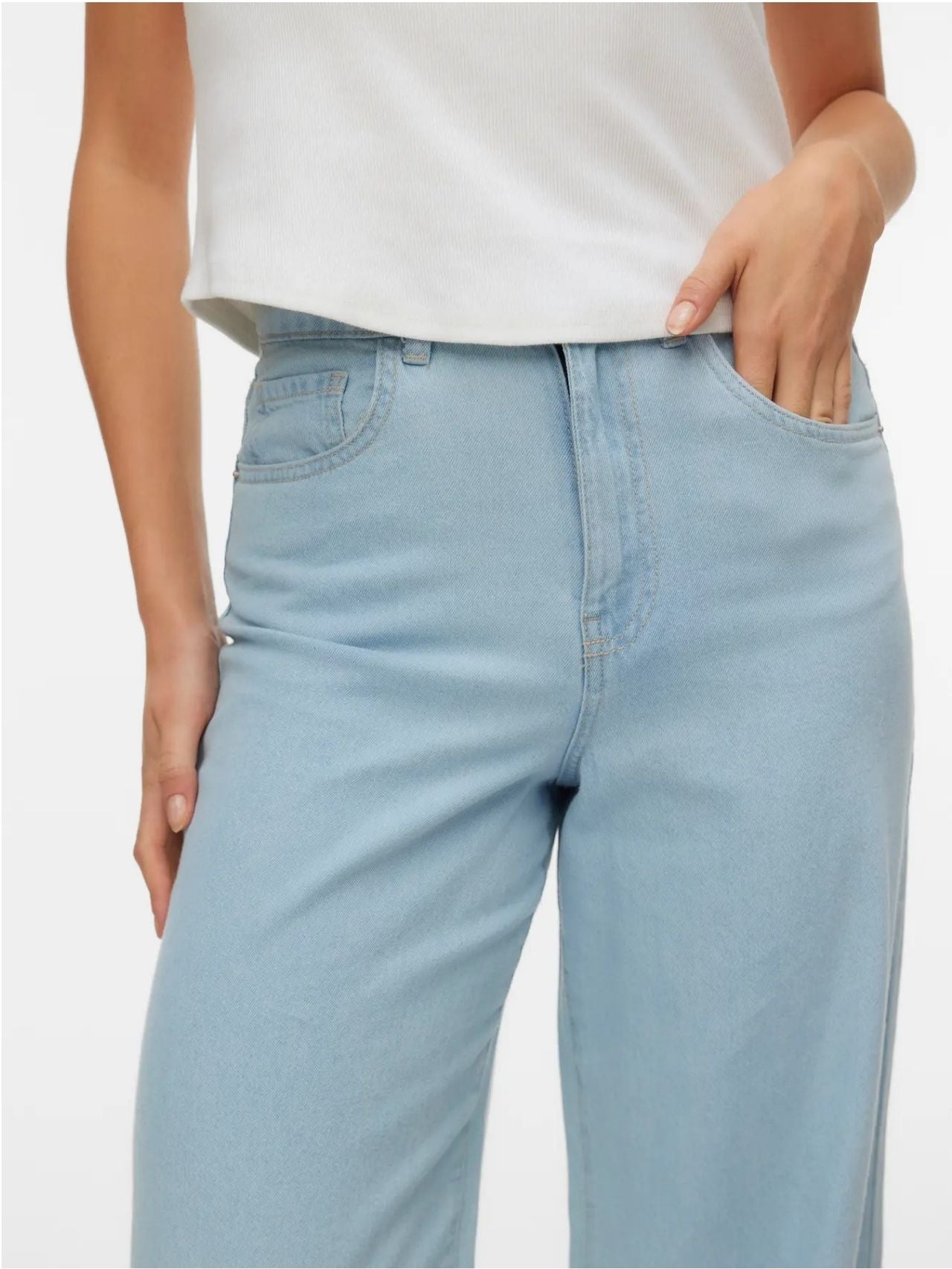 Vero Moda Jeans Donna Kirsa Blu Denim Chiaro 10335361 Light Blue Denim VERO MODA