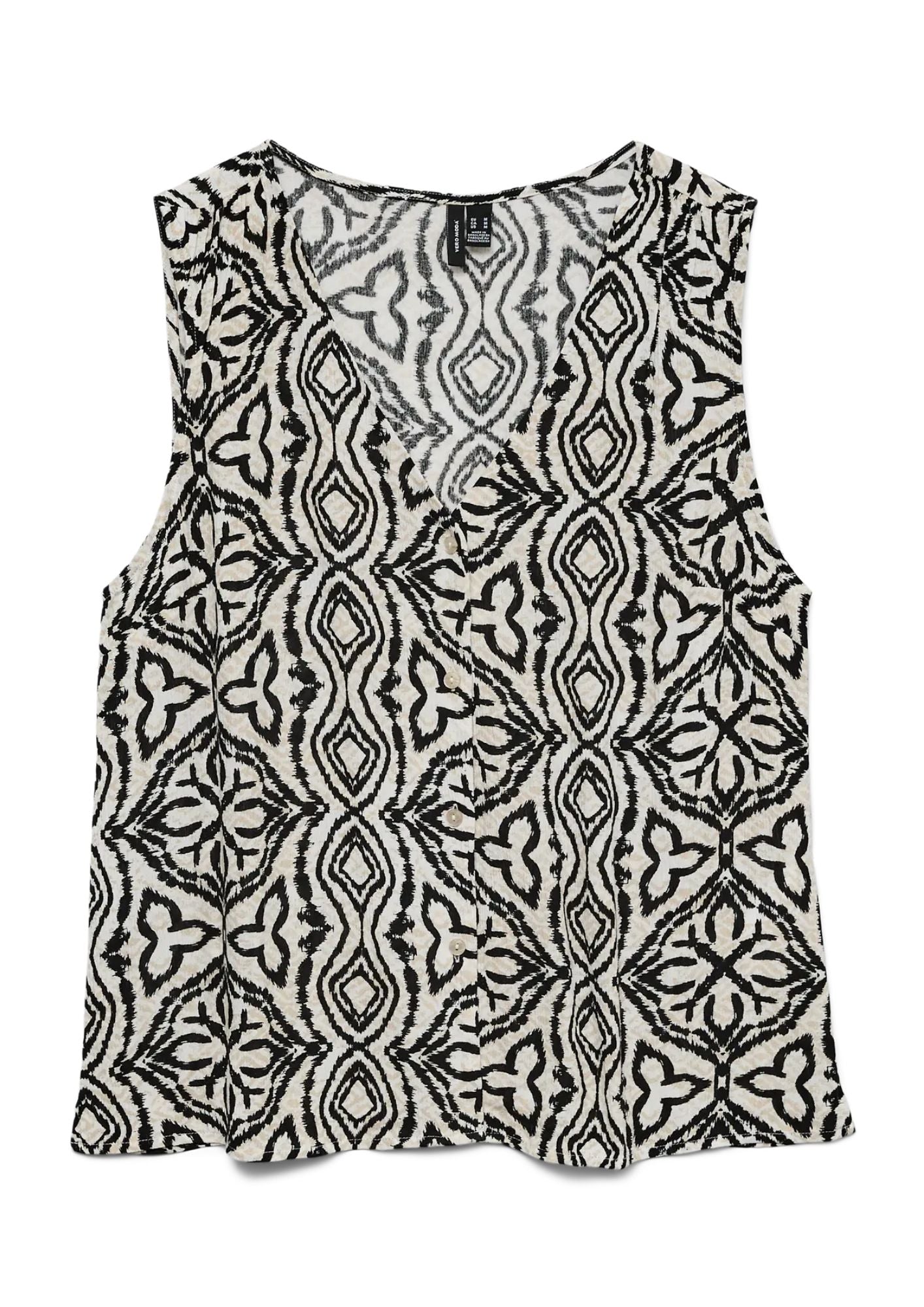 Vero Moda Top Donna Menny Grigio Betulla Stampa Camille 10341539 Birch Camille VERO MODA