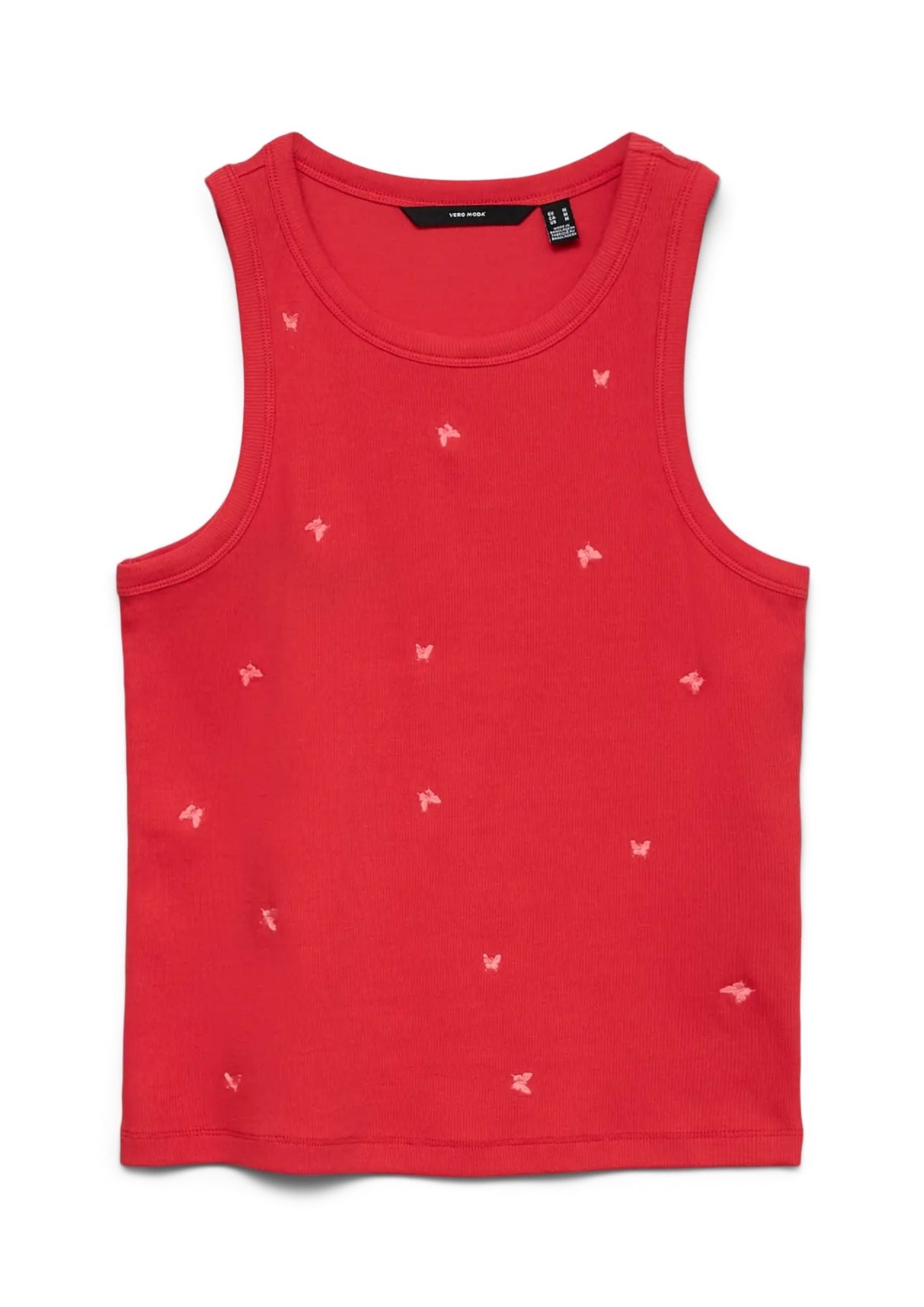 Vero Moda Top Donna Naja Rosso con Stampa Butterfly 10341964 Poinsettia BUTTERFLY VERO MODA