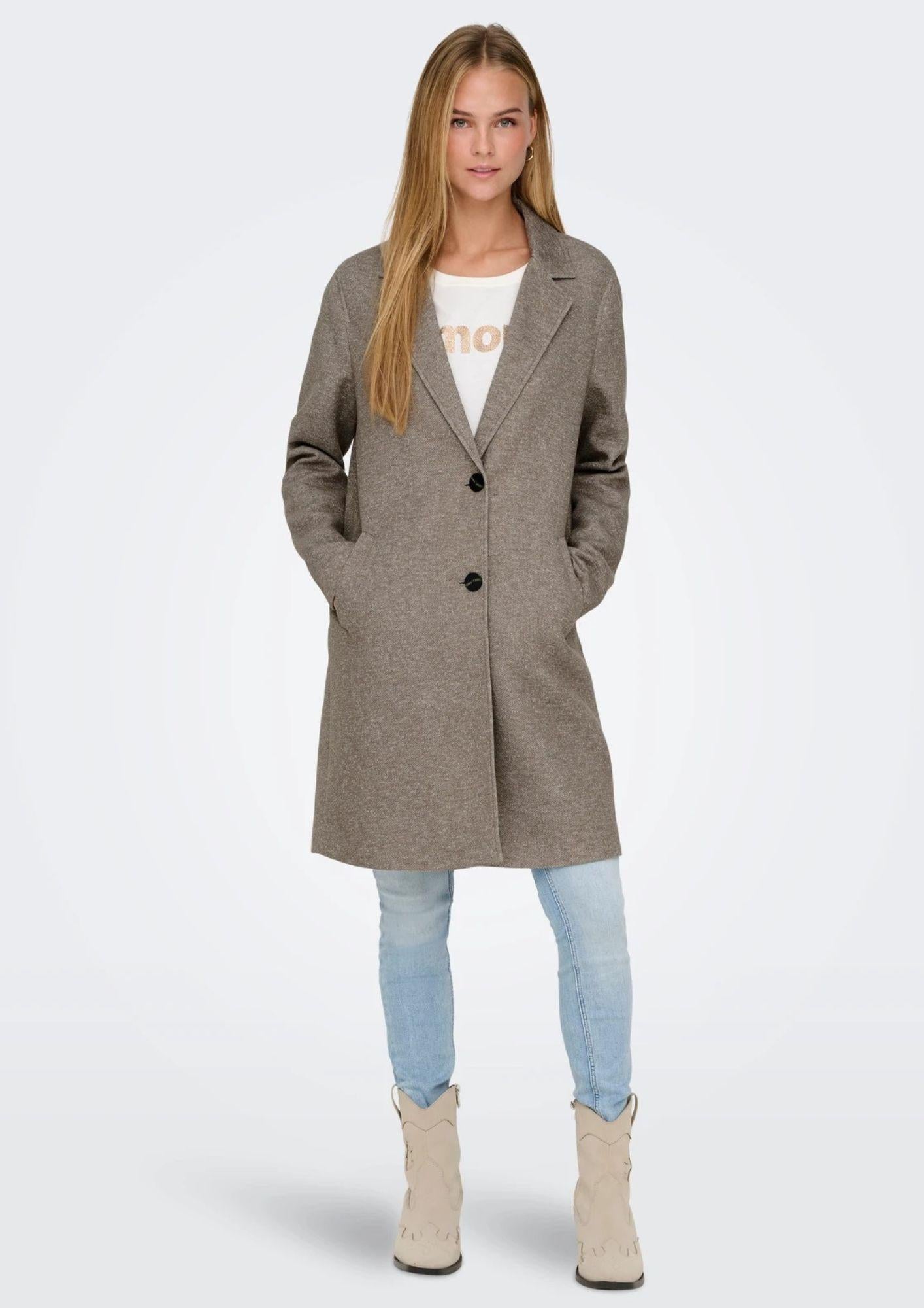 ONLY Cappotto Donna Only Onlsedona Marrone Noce Cappotto